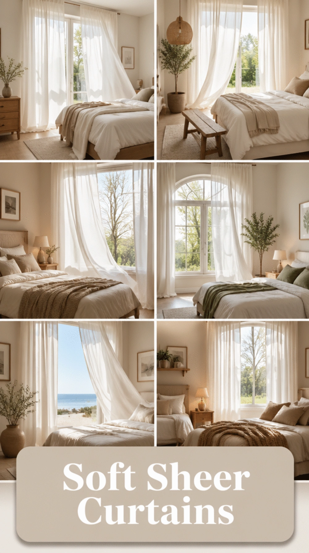 Bedroom Sheer White Curtain That Softens Natural Light Without Blocking It