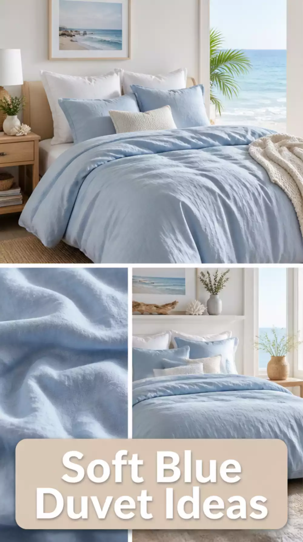 Bedroom Soft Blue Linen Duvet Cover That Captures a Sea-Inspired Palette