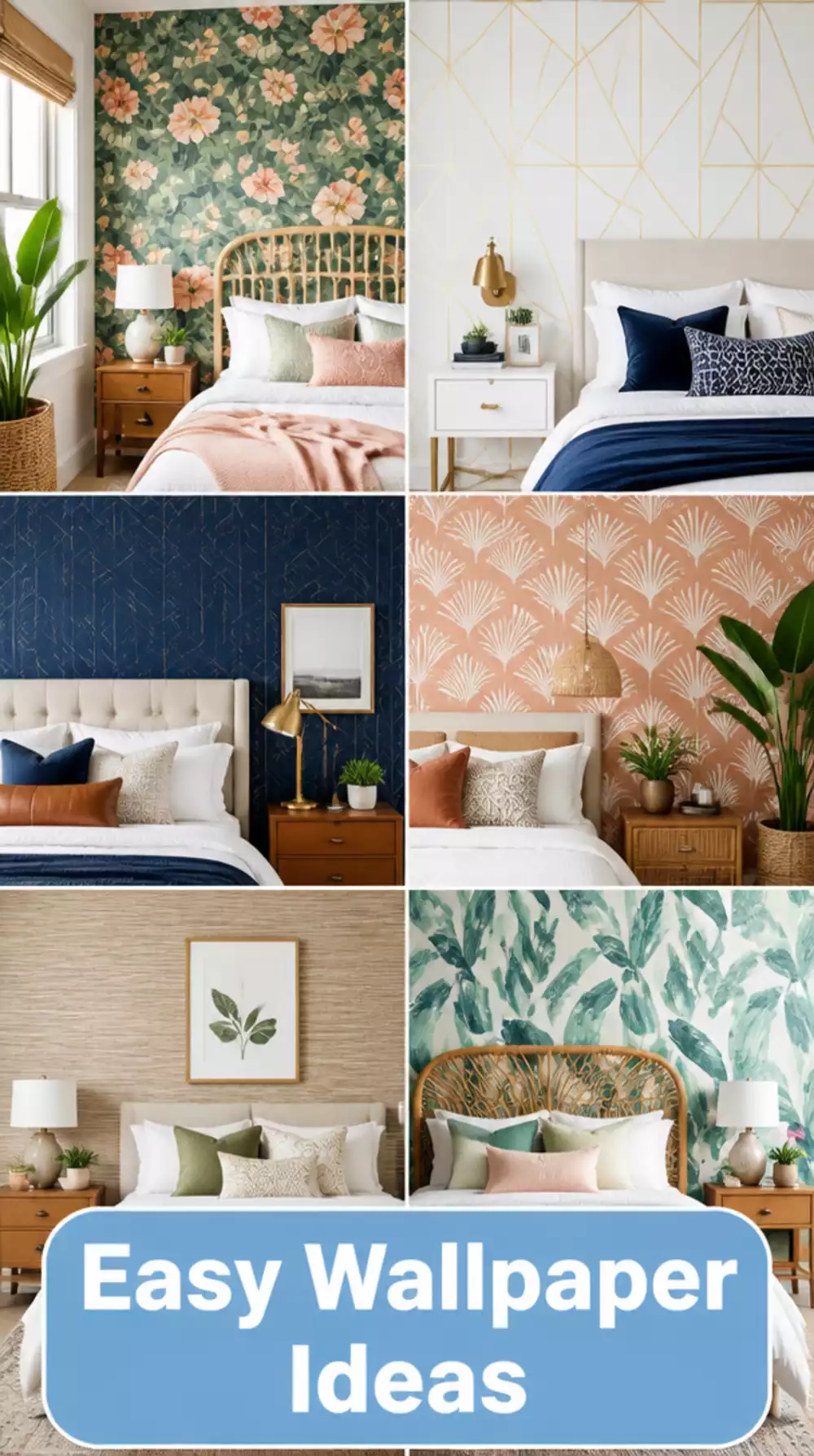 Bedroom Peel-and-Stick Wallpaper Panel That Creates a Feature Wall