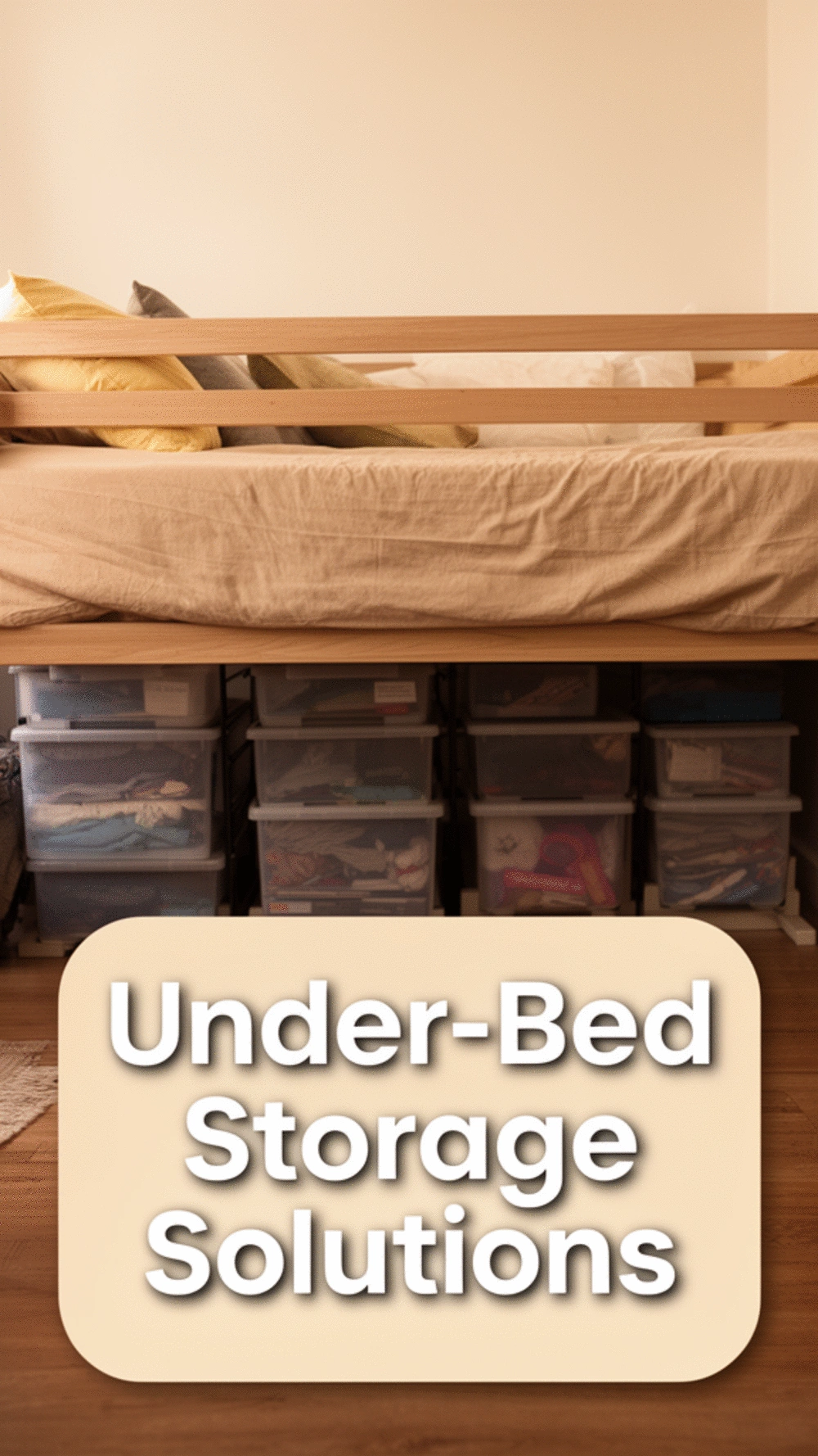 Dorm Room Bed Riser Set That Creates Under-Bed Storage on Any Frame