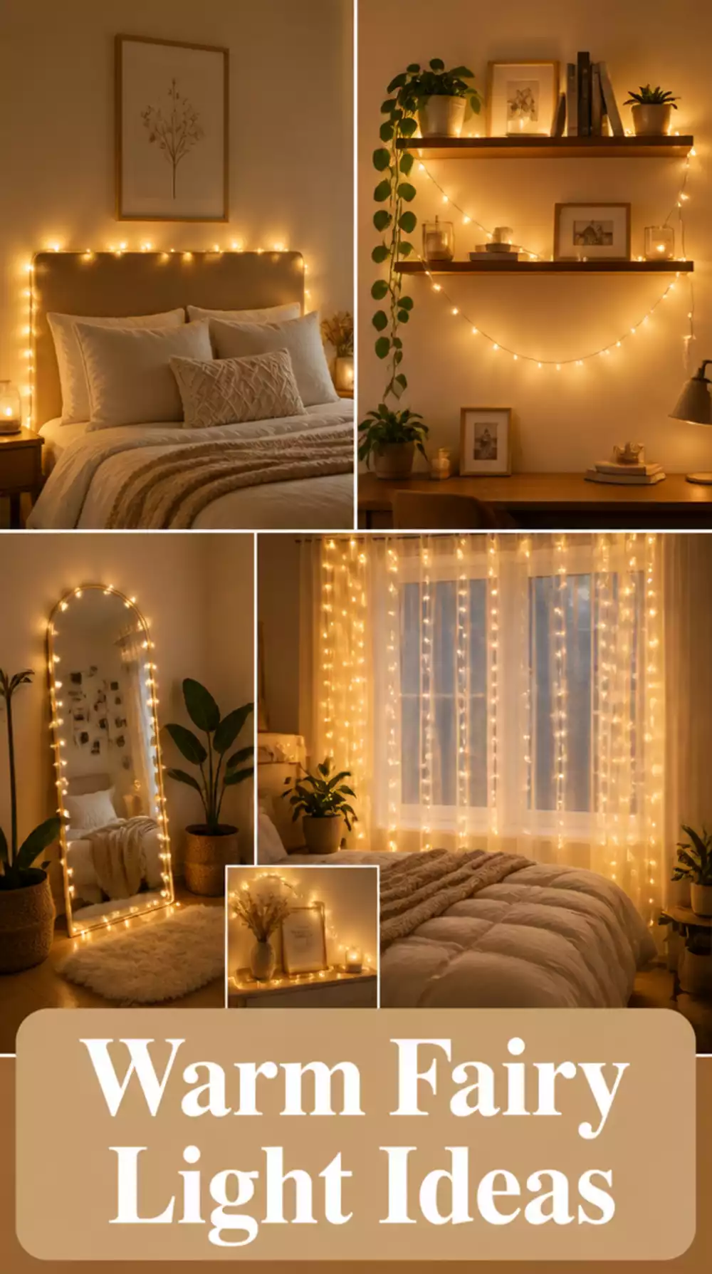 Bedroom Warm Fairy Lights That Create a Dreamy Nighttime Glow