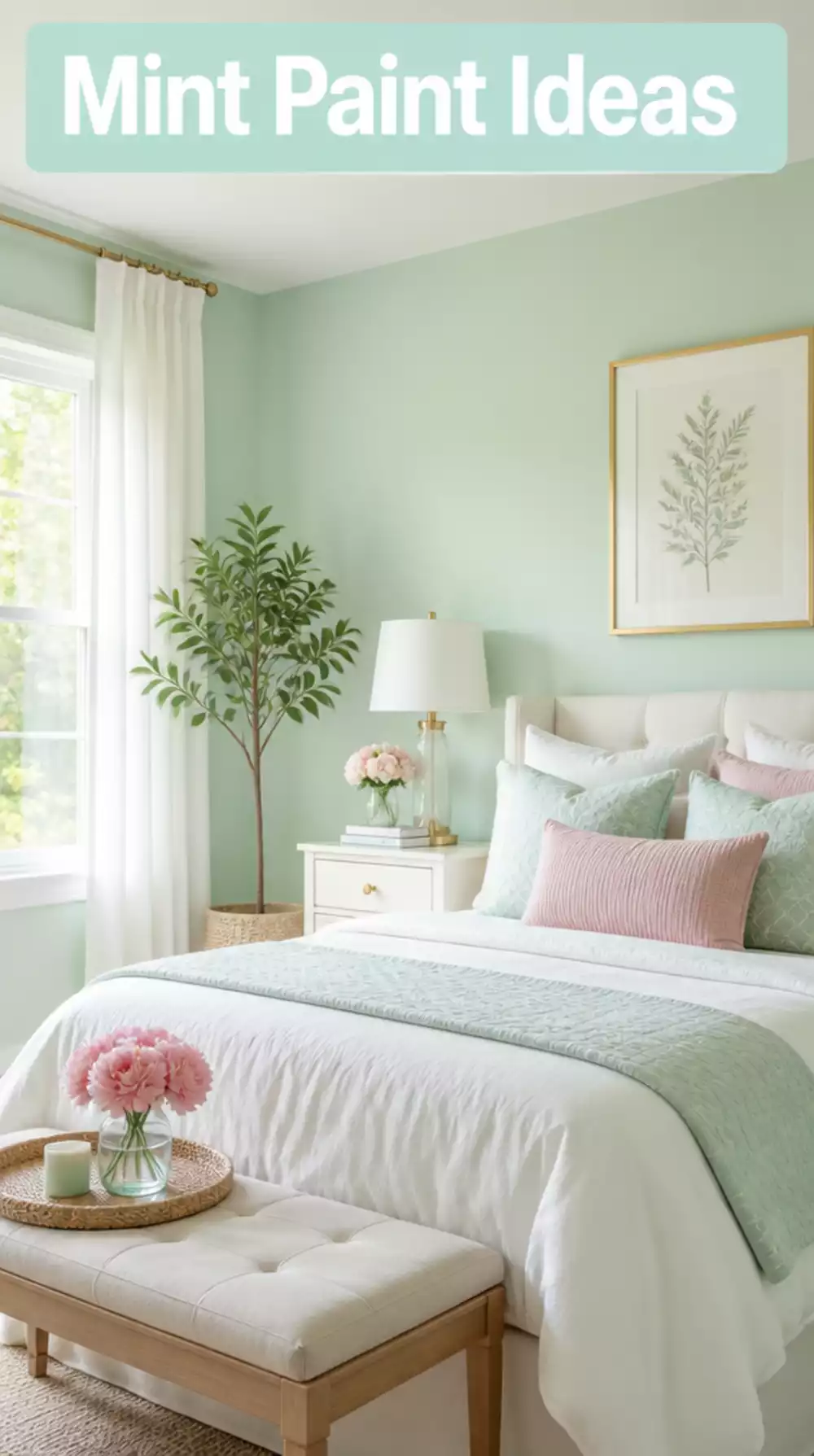 Soft Mint Green Wall Paint for a Fresh Teen Bedroom