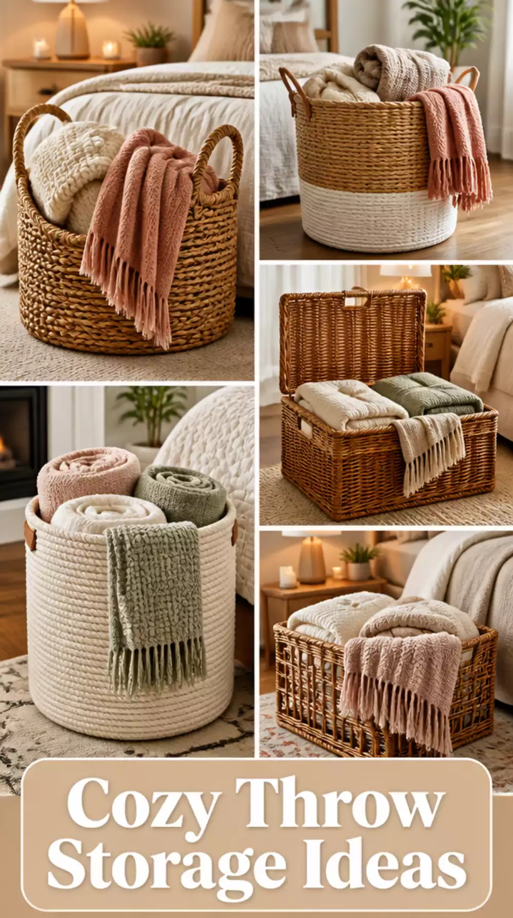 Bedroom Woven Storage Basket That Holds Throws Without Looking Cluttered