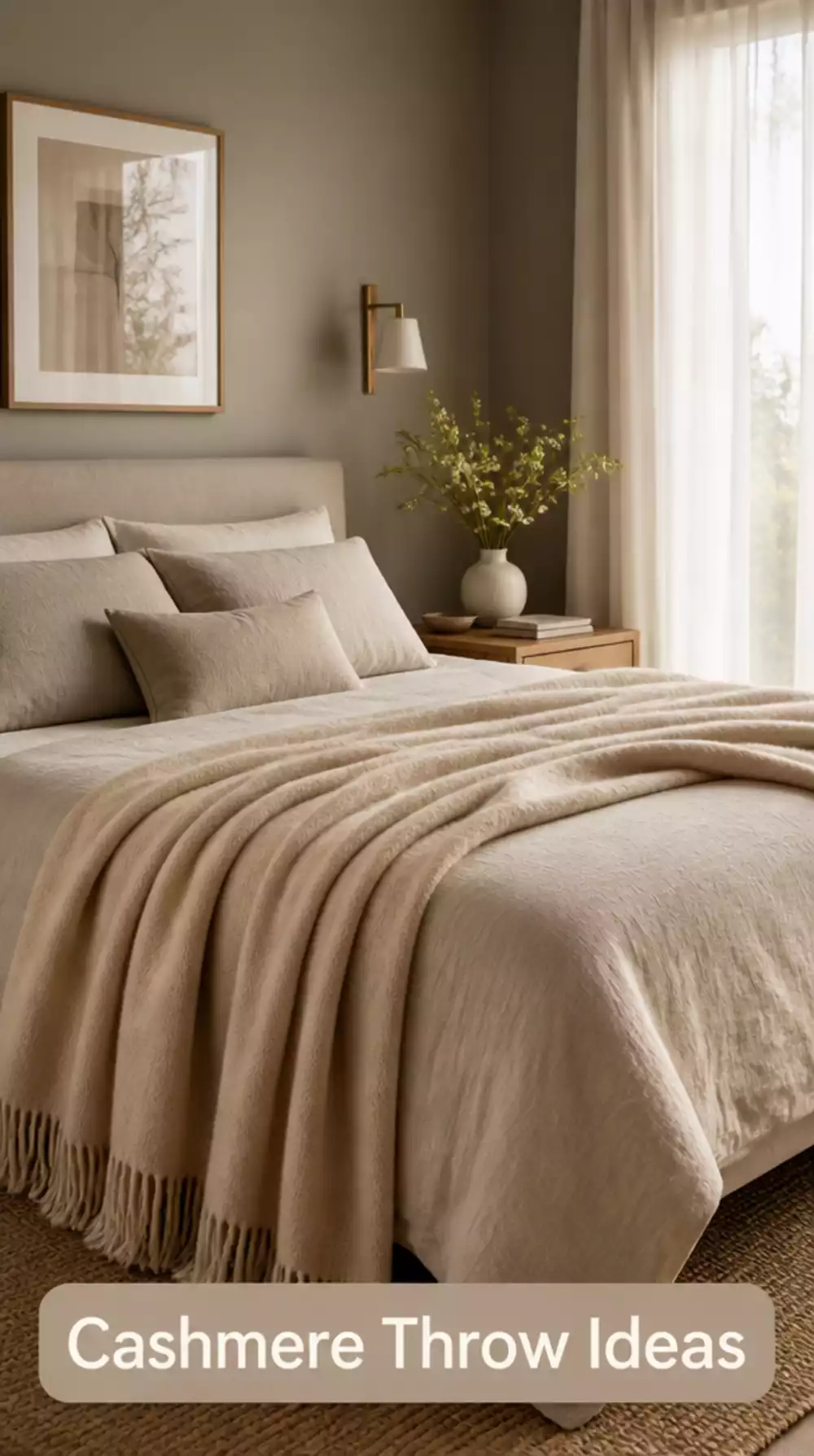 Draped Cashmere Throw for Quiet Luxury Bedroom Style