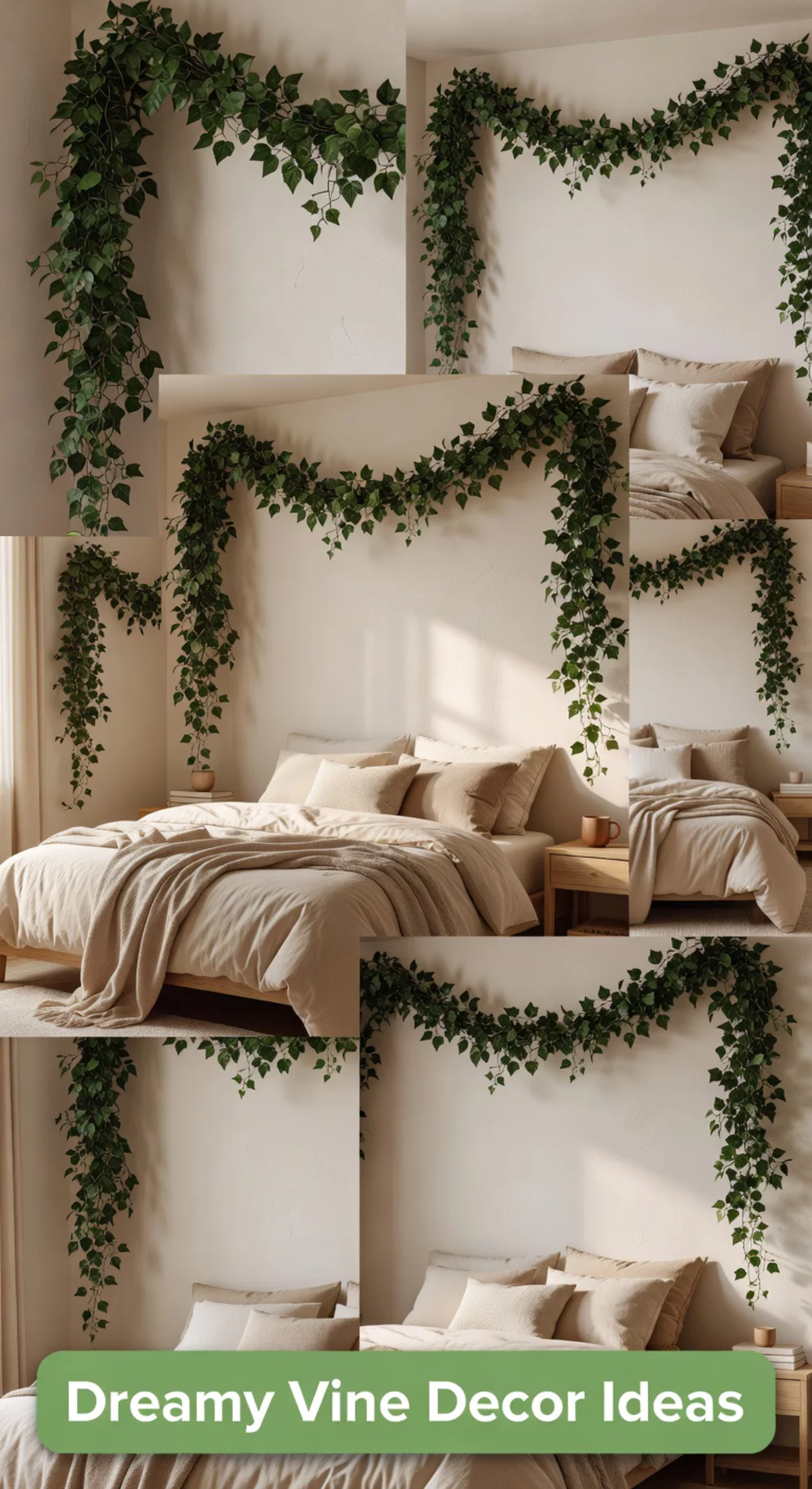 Bedroom Trailing Artificial Vine Garland Draped Along the Wall or Ceiling Edge