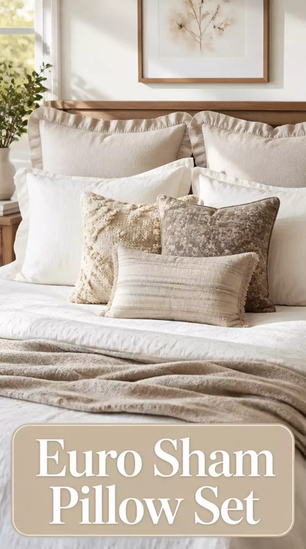 Bedroom Euro Sham Pillow Set That Makes a Bed Look Styled and Full