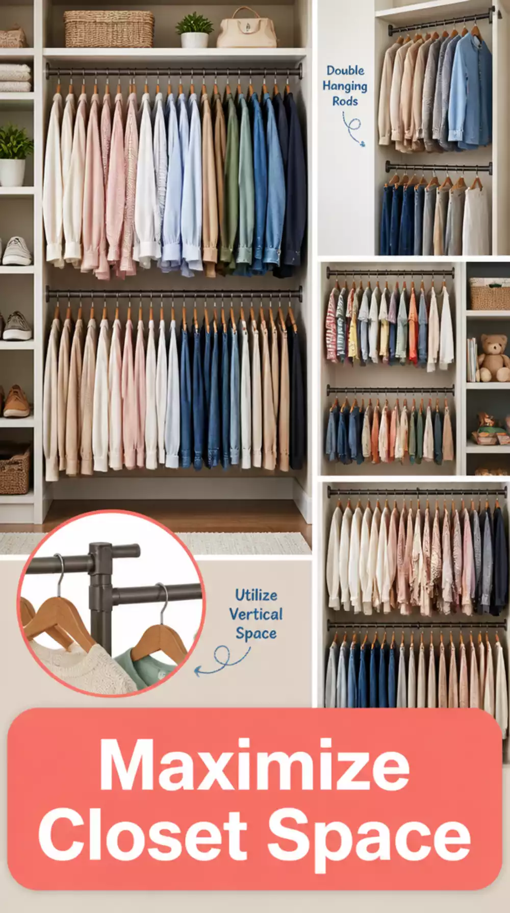 Why a Double-Hanging Wardrobe Insert Doubles Bedroom Closet Space