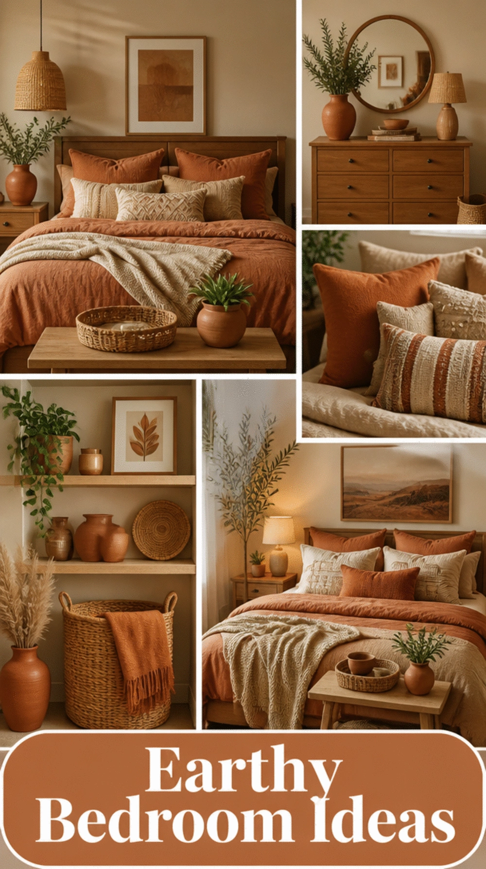 Bedroom Earthy Terracotta and Warm Rust Tone Color Combination