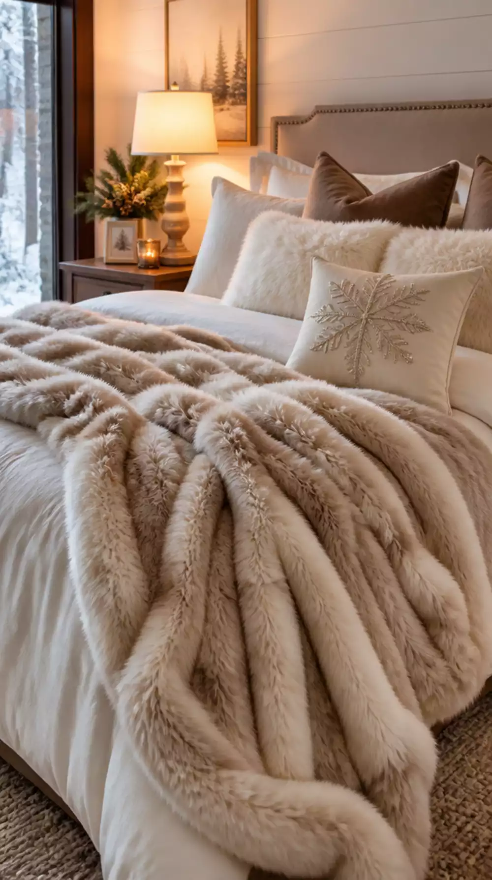 Bedroom Faux Fur Throw Blanket That Makes a Winter Bed Feel Impossibly Warm