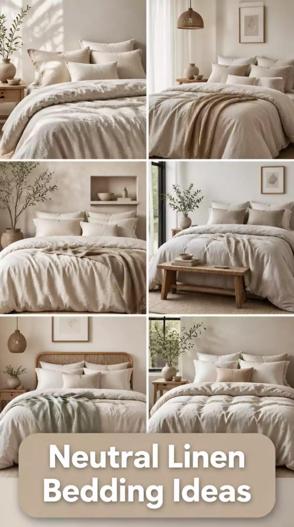 Zen Bedroom Neutral Linen Bedding in a Single Uninterrupted Color