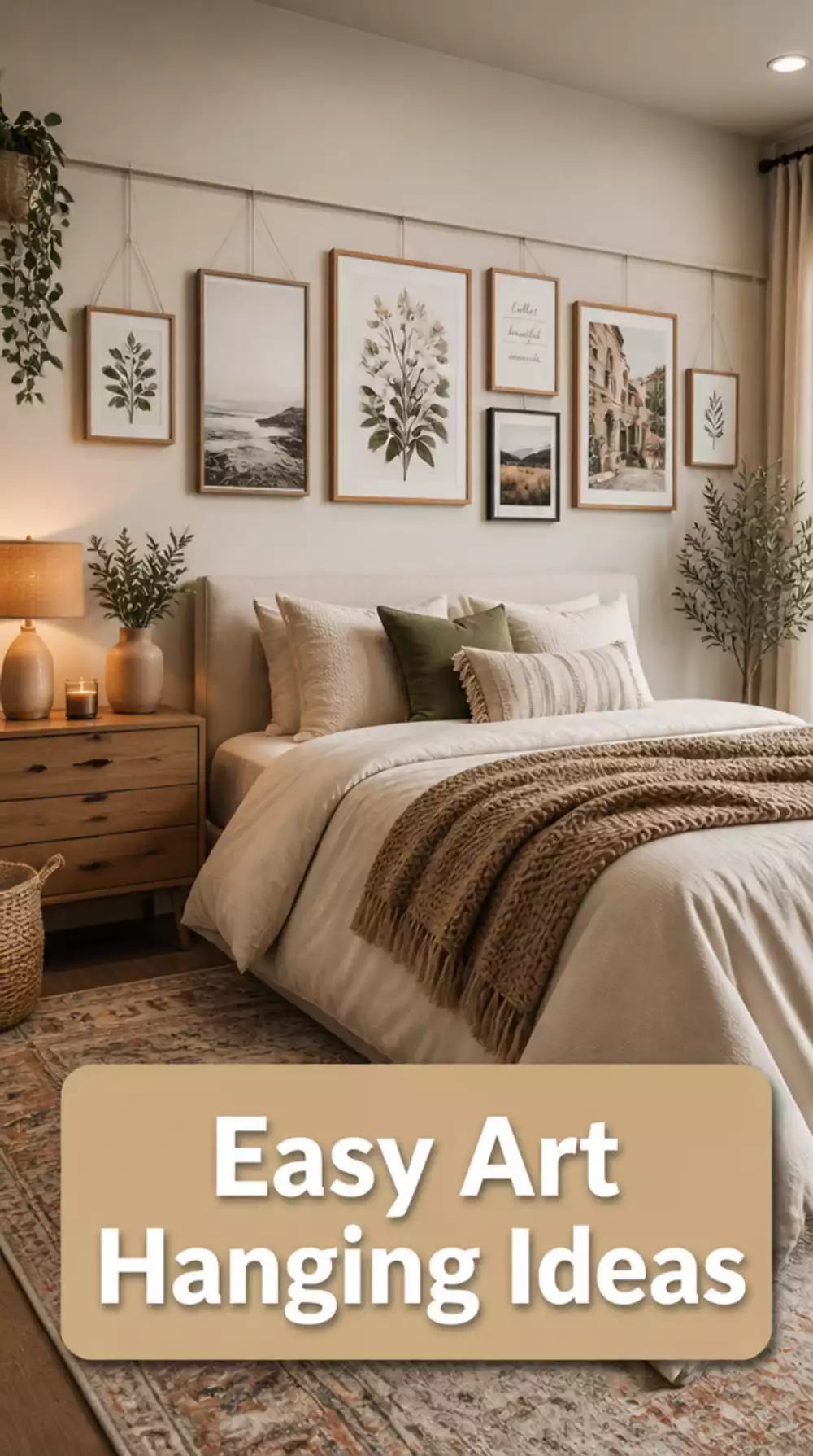 Bedroom Command Strip Picture Rail That Hangs Art Without a Single Hole