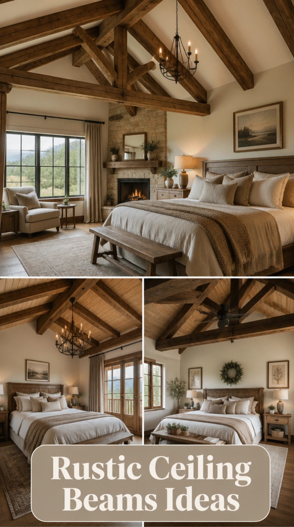 Rustic Bedroom Wooden Ceiling Beam That Adds Architectural Character