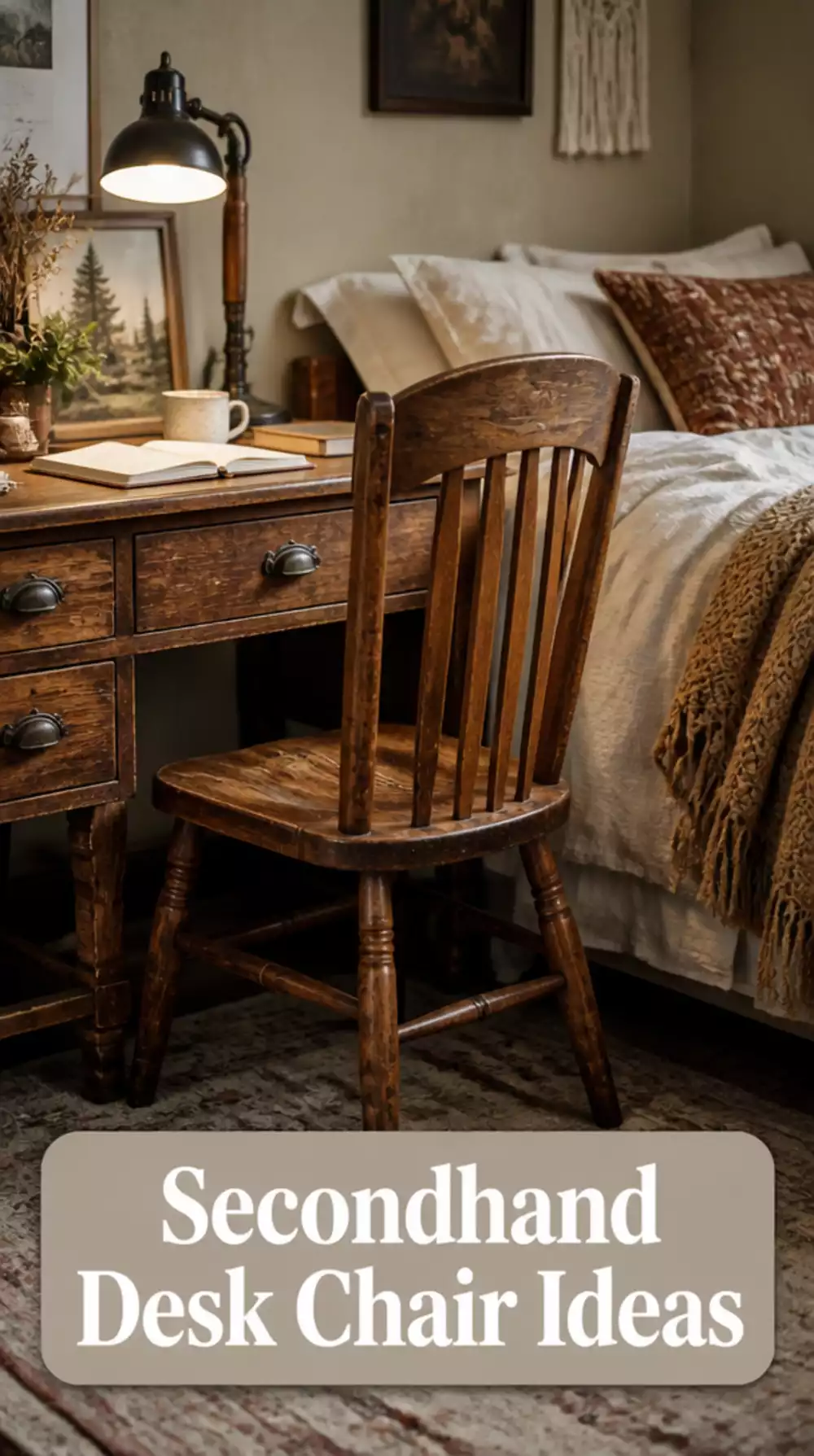 Why a Secondhand Wooden Desk Chair Makes a Grunge Bedroom Feel Authentic