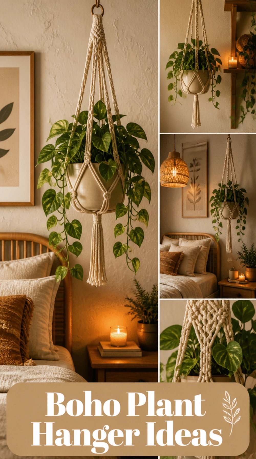 Hanging Bedroom Planter with a Macramé Holder for a Boho Look