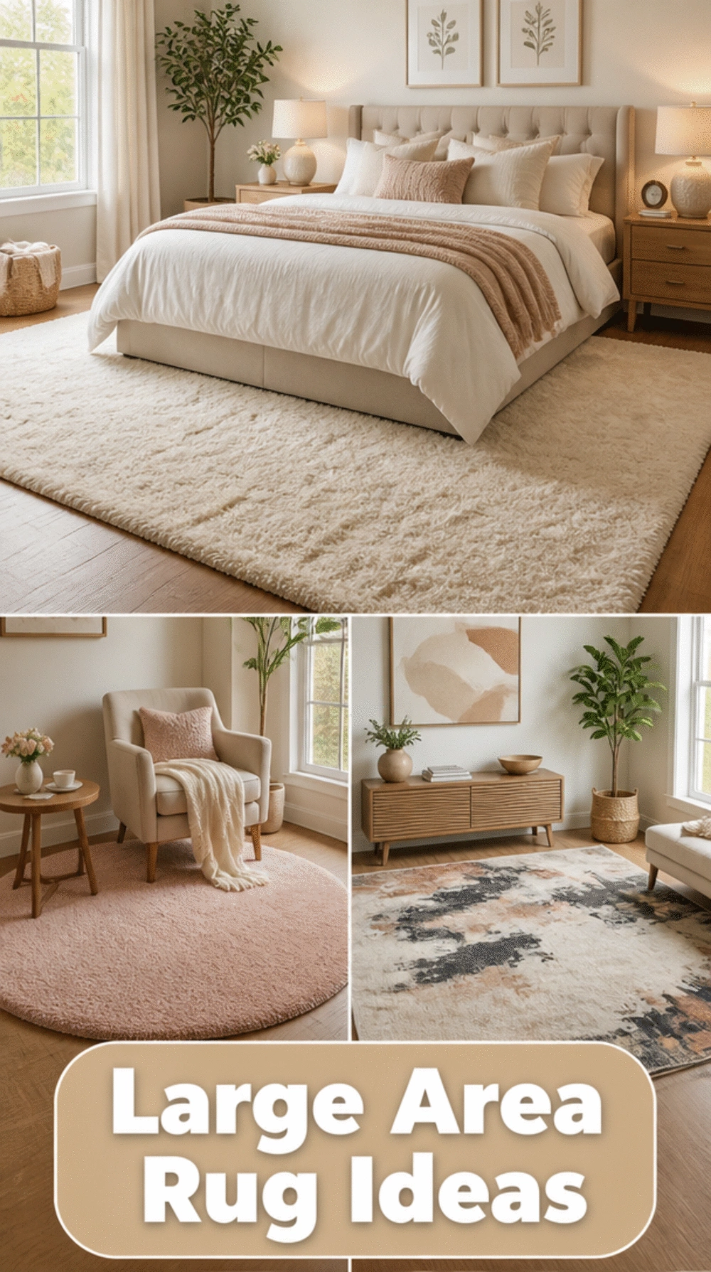 Bedroom Single Large Rug That Makes a Small Space Feel More Expansive