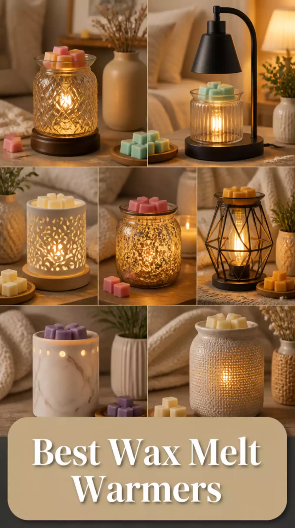 Bedroom Wax Melt Warmer with a Warm Amber Bulb That Doubles as a Lamp