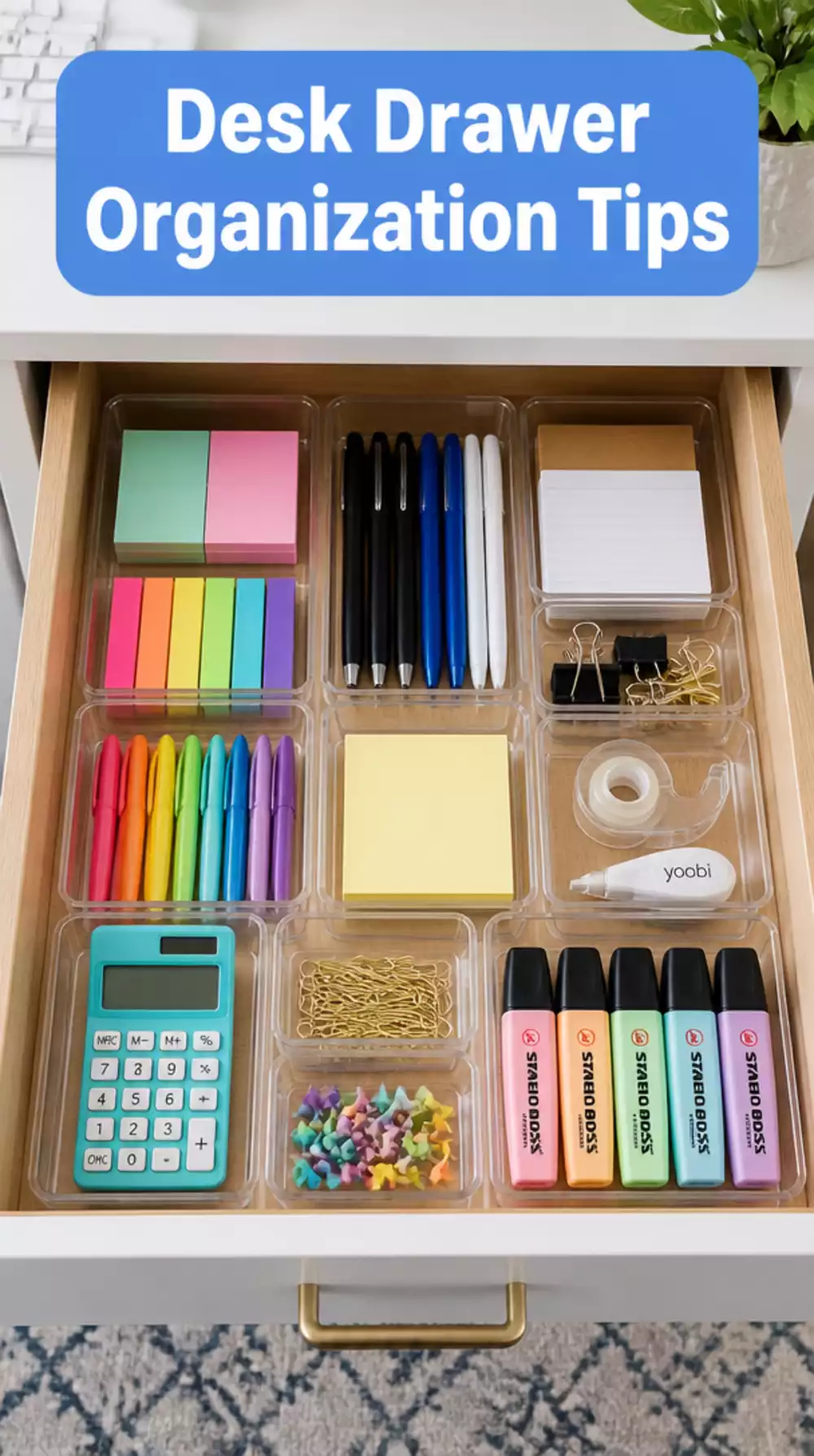 Bedroom Study Desk Drawer Organiser That Keeps Stationery Neatly Sorted