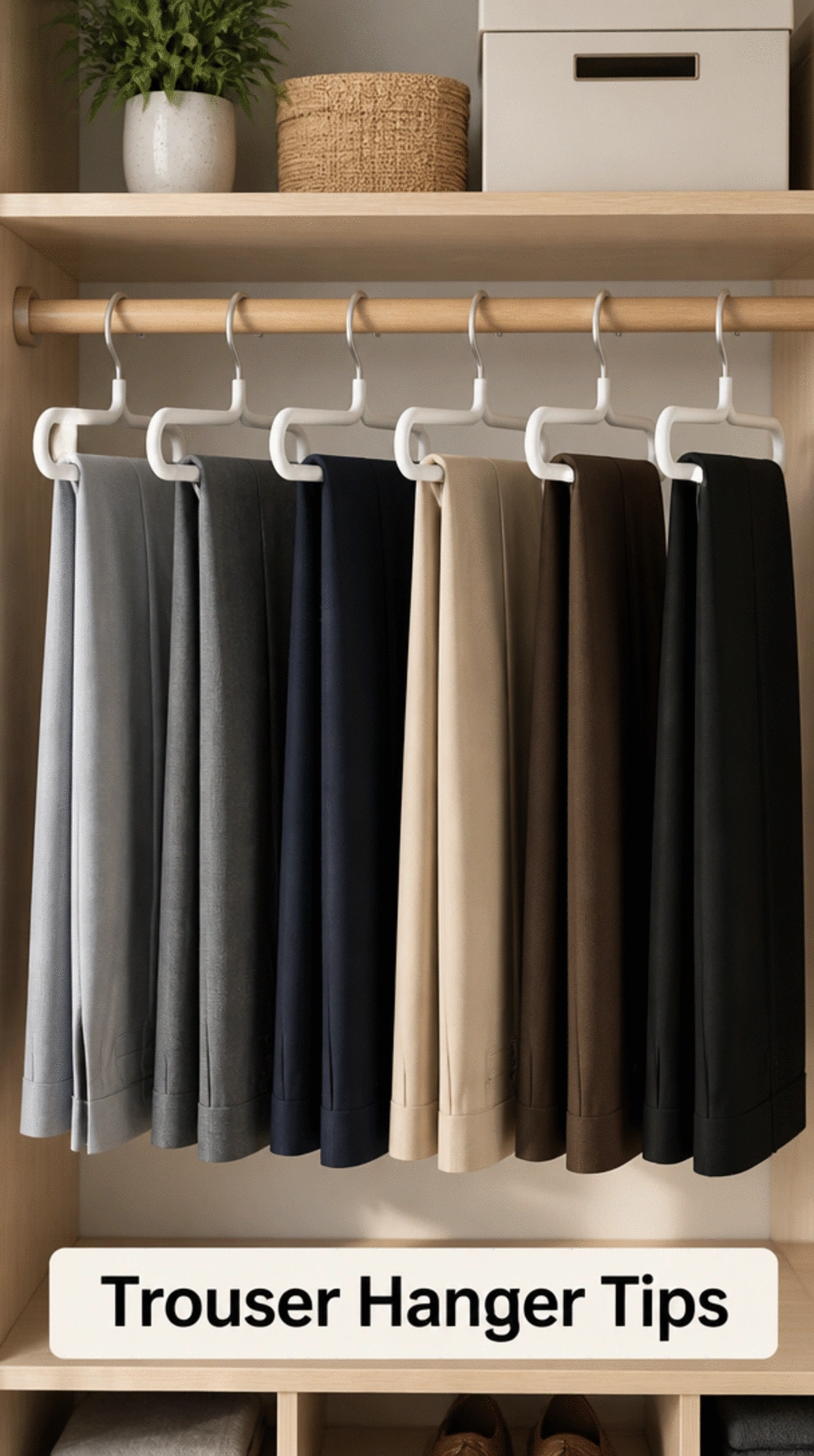 Bedroom Closet Over-Rail Trouser Hanger That Keeps Bottoms Crease-Free
