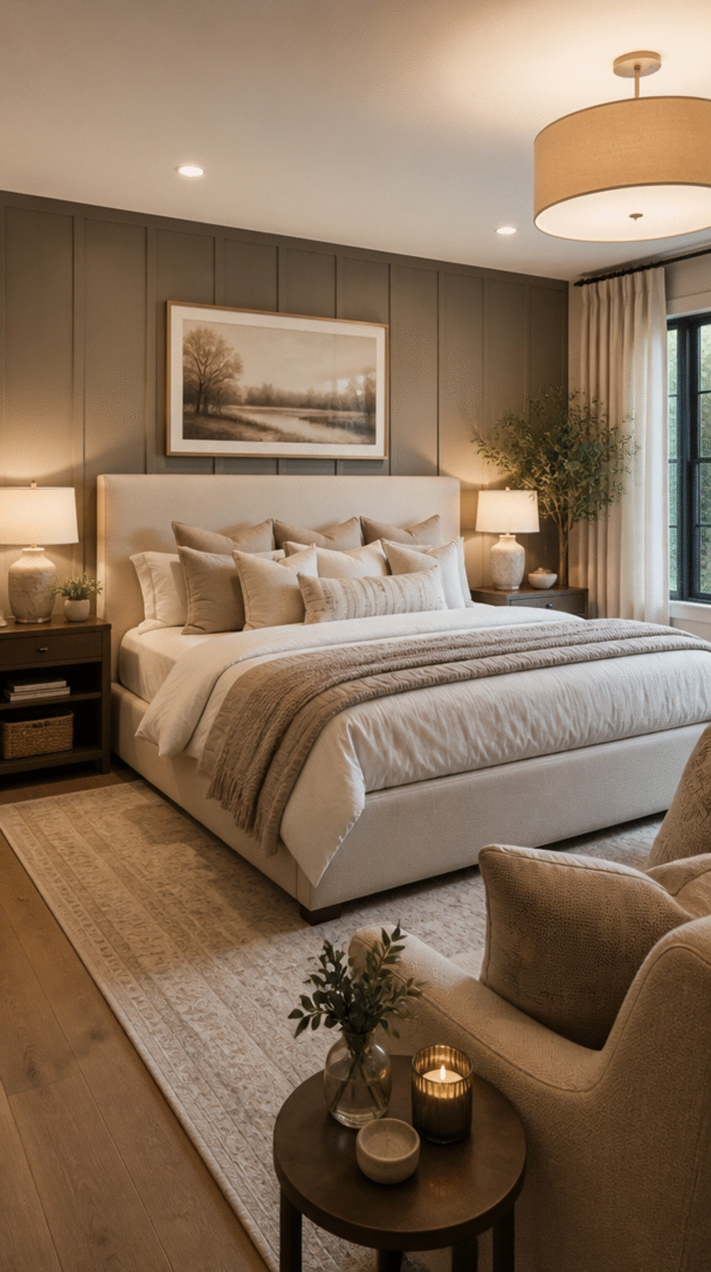 Large Bedroom Oversized Upholstered Bed That Fills the Main Wall Properly