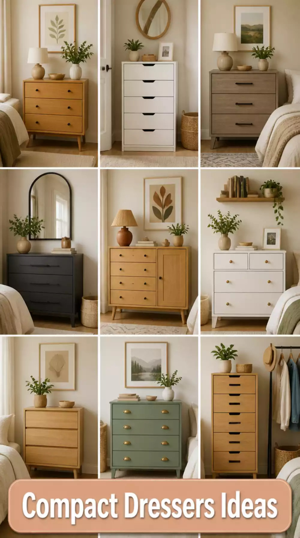 Small Bedroom Compact Dresser That Serves Two People Without Crowding the Floor