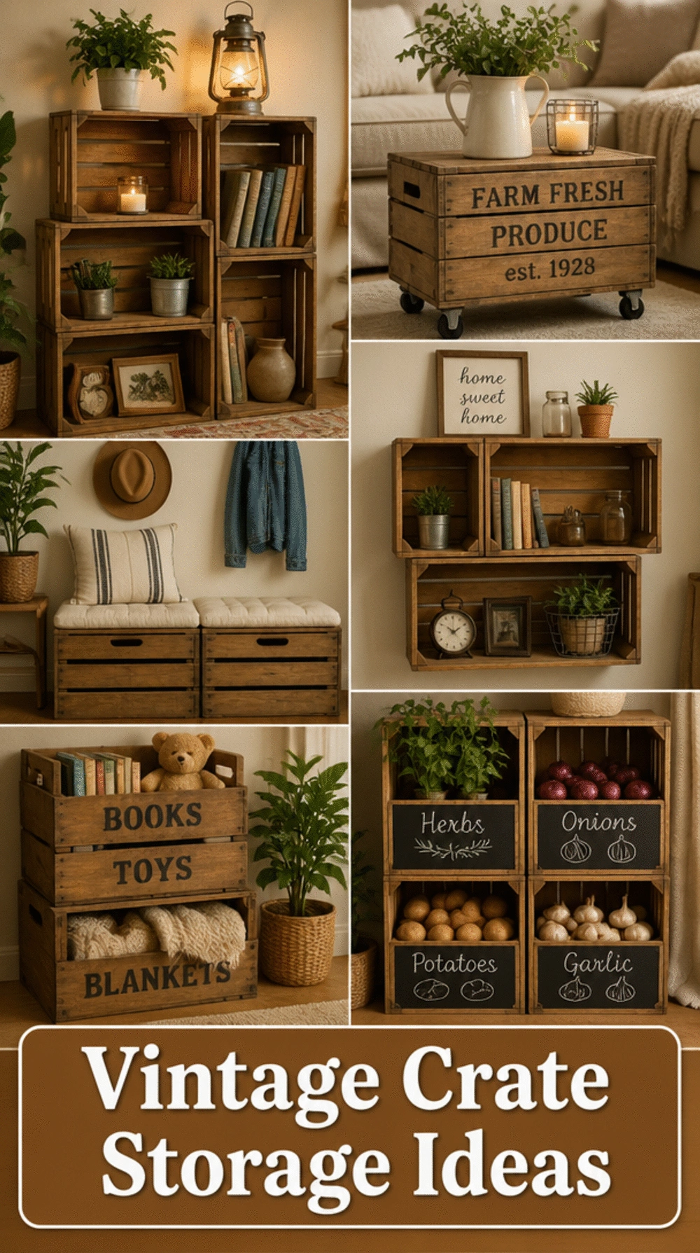 The Vintage Wooden Crate Trick That Makes Bedside Storage Look Rustic