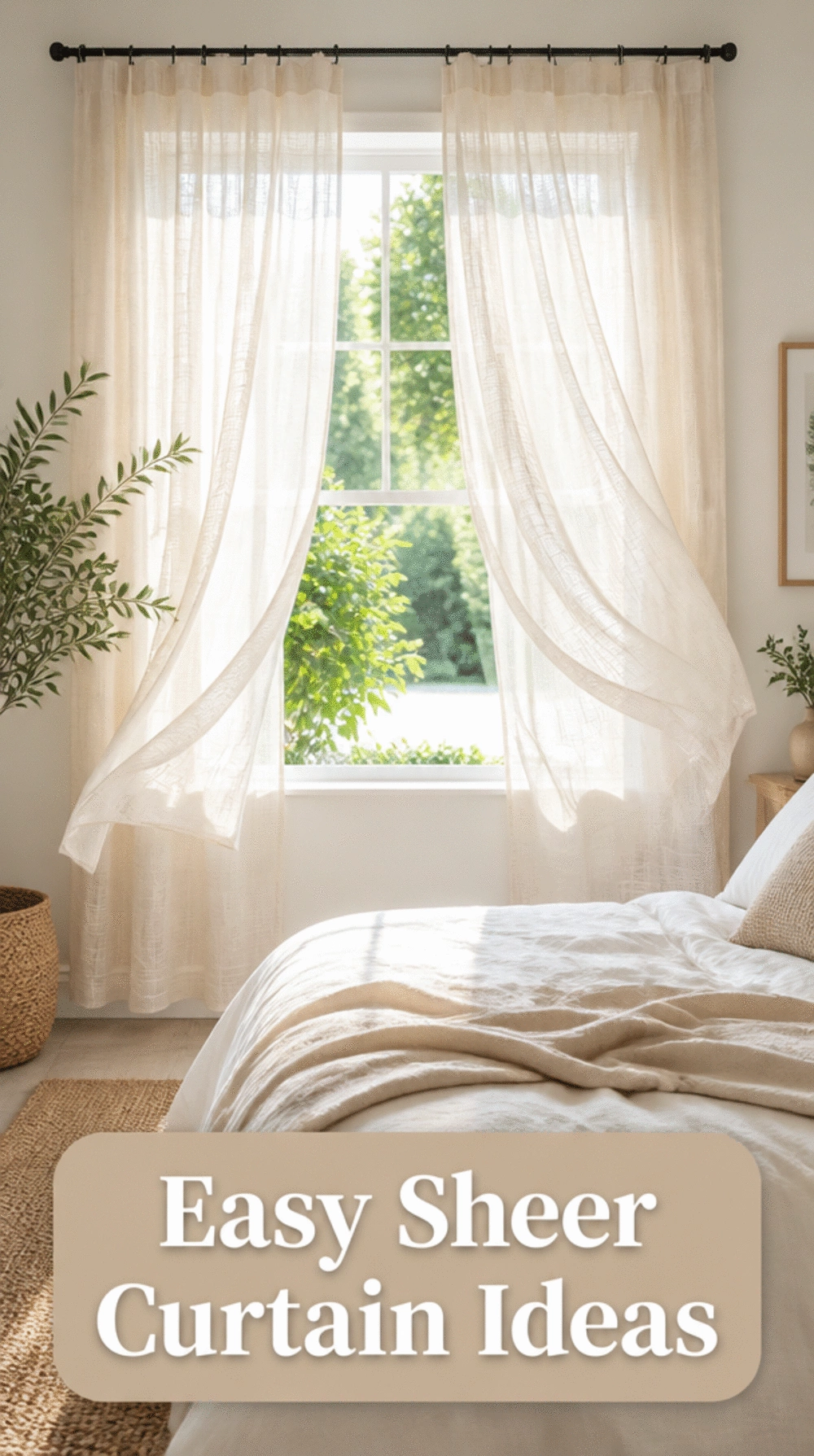 Bedroom Sheer Linen Curtain That Lets Light Through and Opens the Space