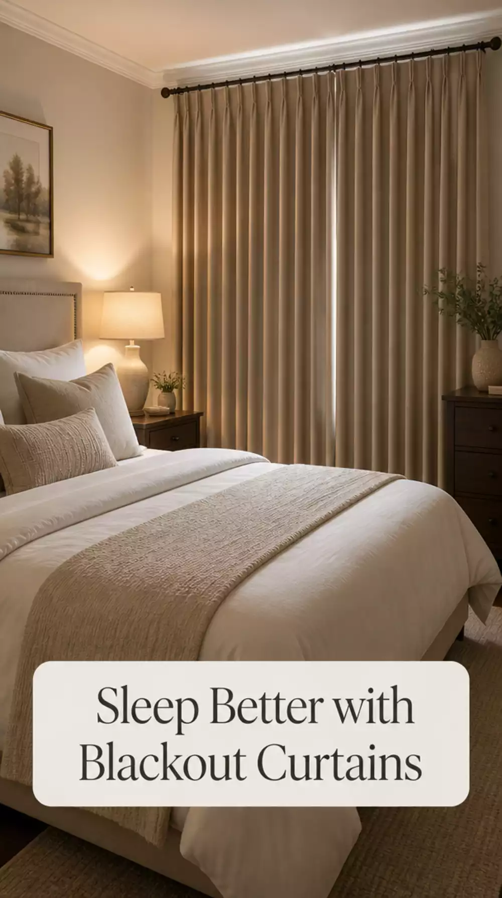 Guest Bedroom Blackout Curtain in a Neutral Tone for a Deep Restful Sleep
