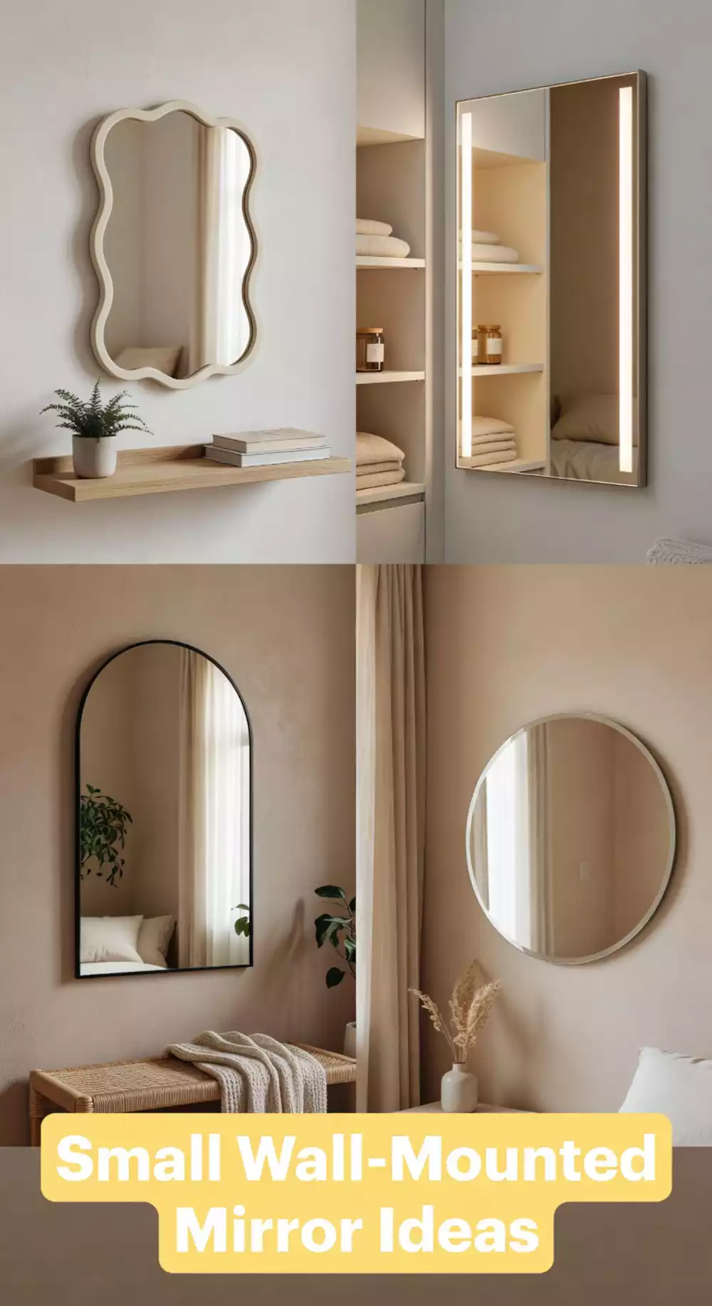 Small Bedroom Wall-Mounted Mirror That Makes the Room Feel Bigger