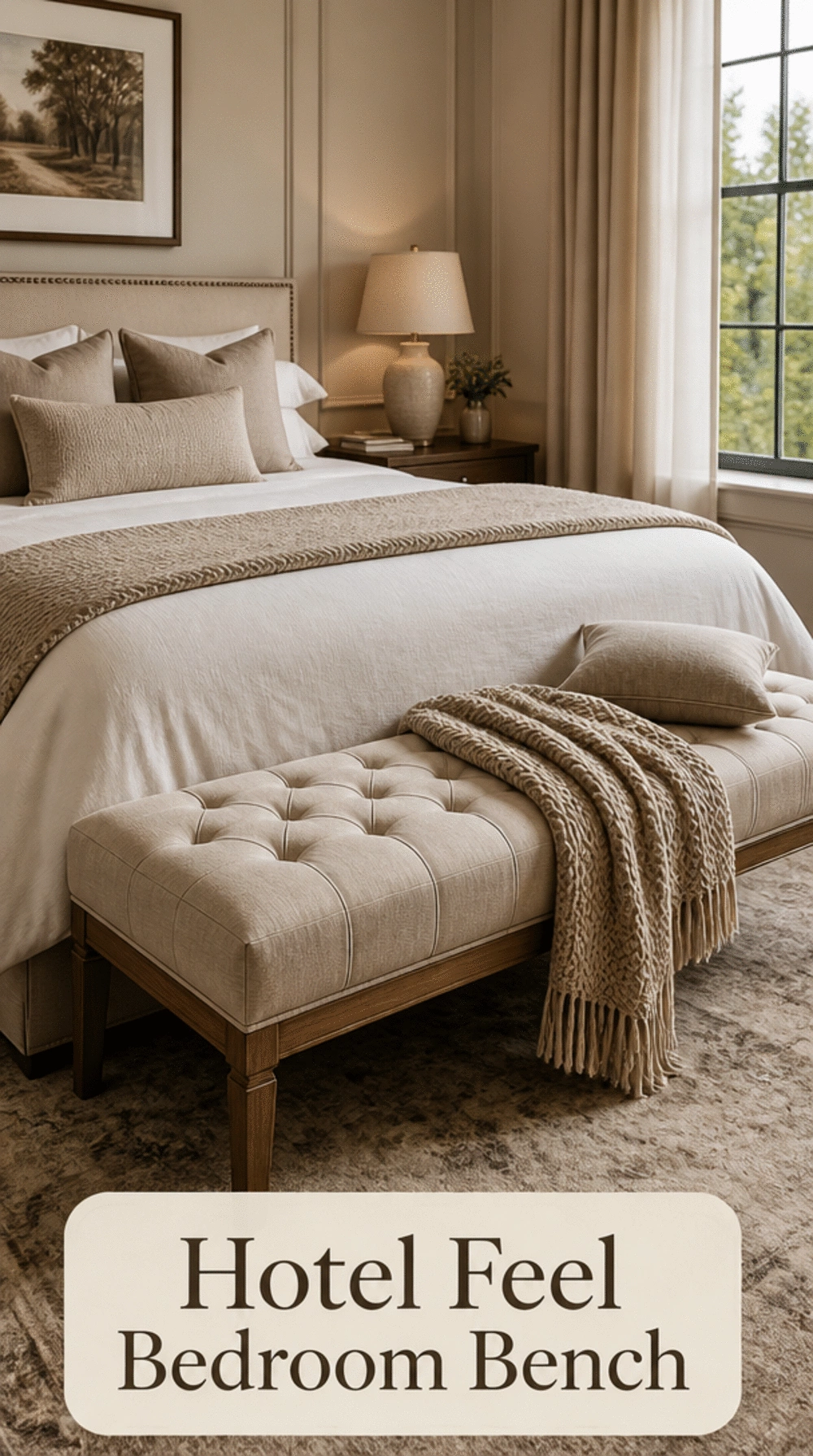 Bedroom Tufted Bench at the Foot of a Bed for a Hotel Feel