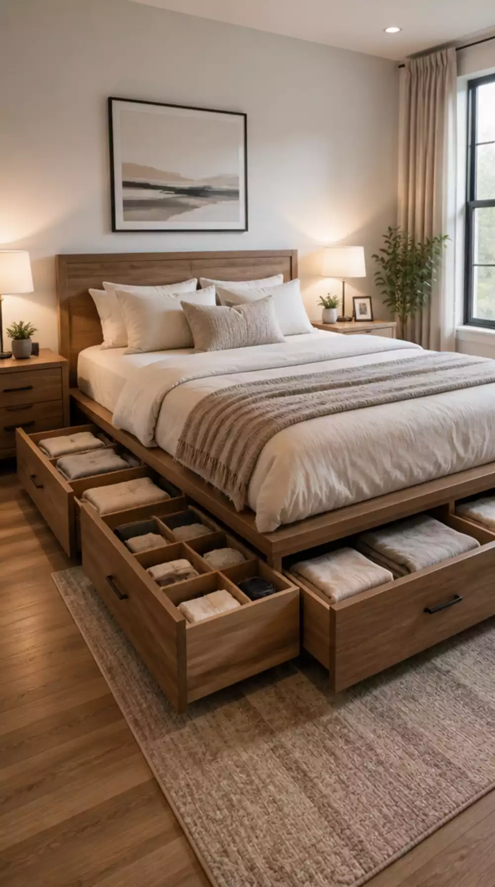 Why a Bed with Built-In Drawers Solves Under-Bed Bedroom Storage Permanently