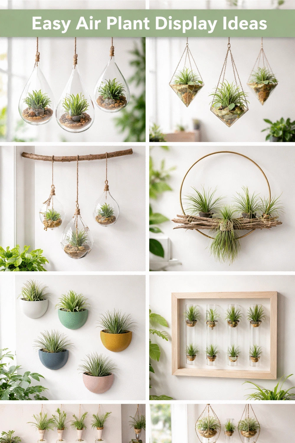 Bedroom Hanging Air Plant Display That Needs No Soil and Minimal Care