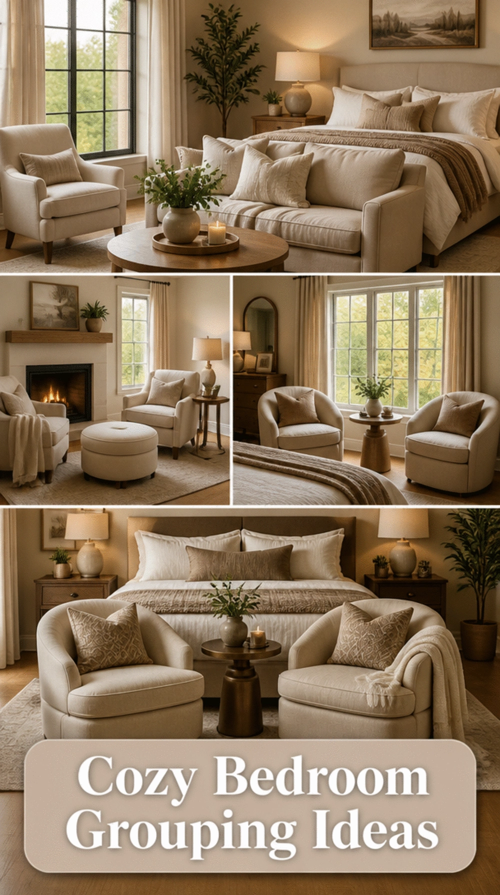 The Furniture Grouping Trick That Makes a Large Bedroom Feel Warm and Intimate