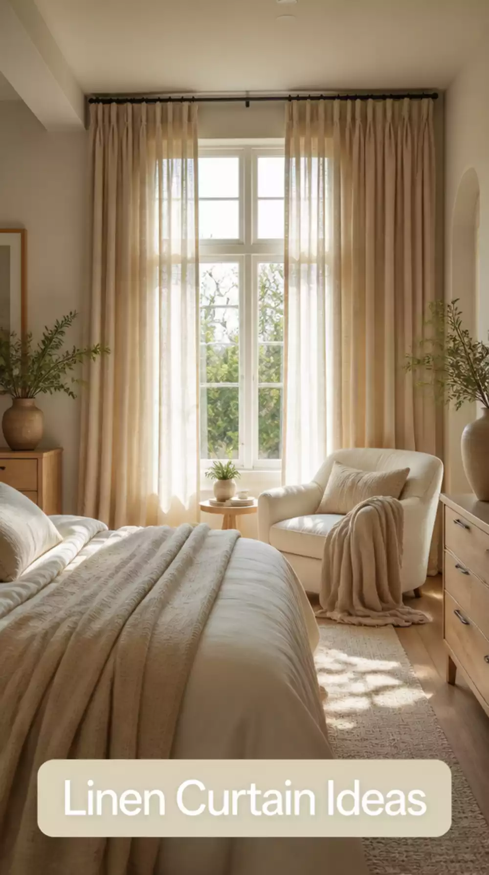 Warm Sand Linen Curtains for Serene Bedrooms