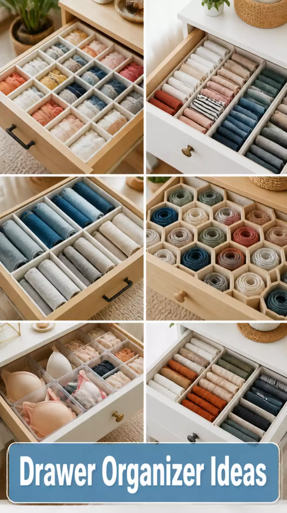 Bedroom Wardrobe Drawer Divider That Keeps Folded Clothes in Order