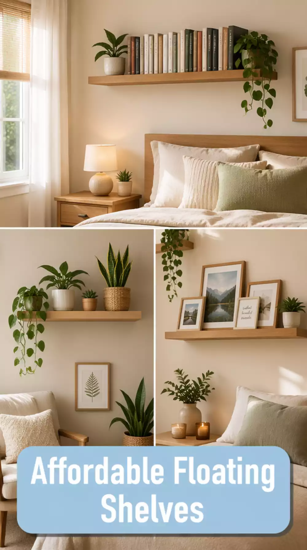 Small Bedroom Floating Shelf from a Hardware Store for Under $15