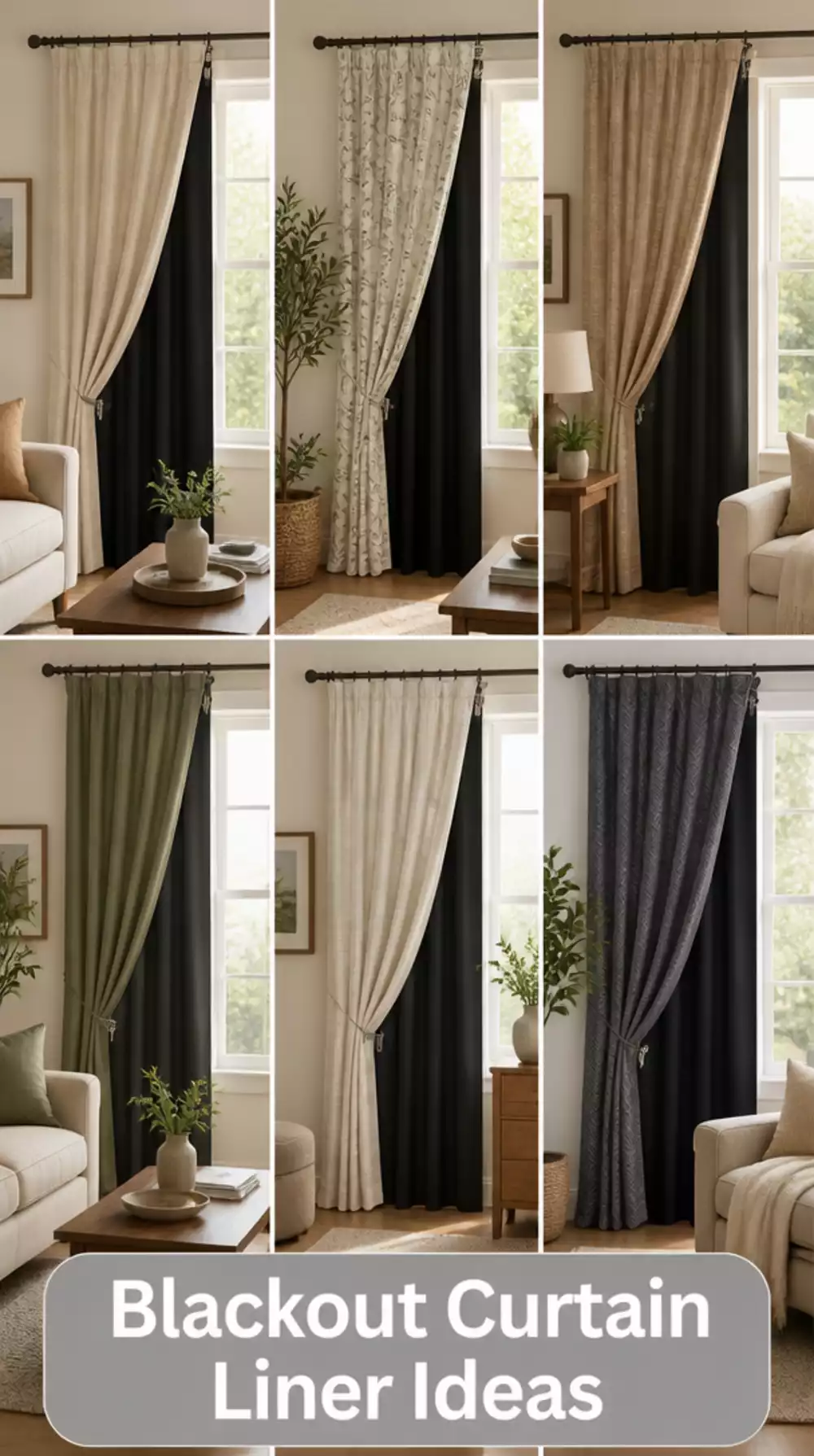 Bedroom Blackout Curtain Liner That Clips Behind Any Decorative Panel
