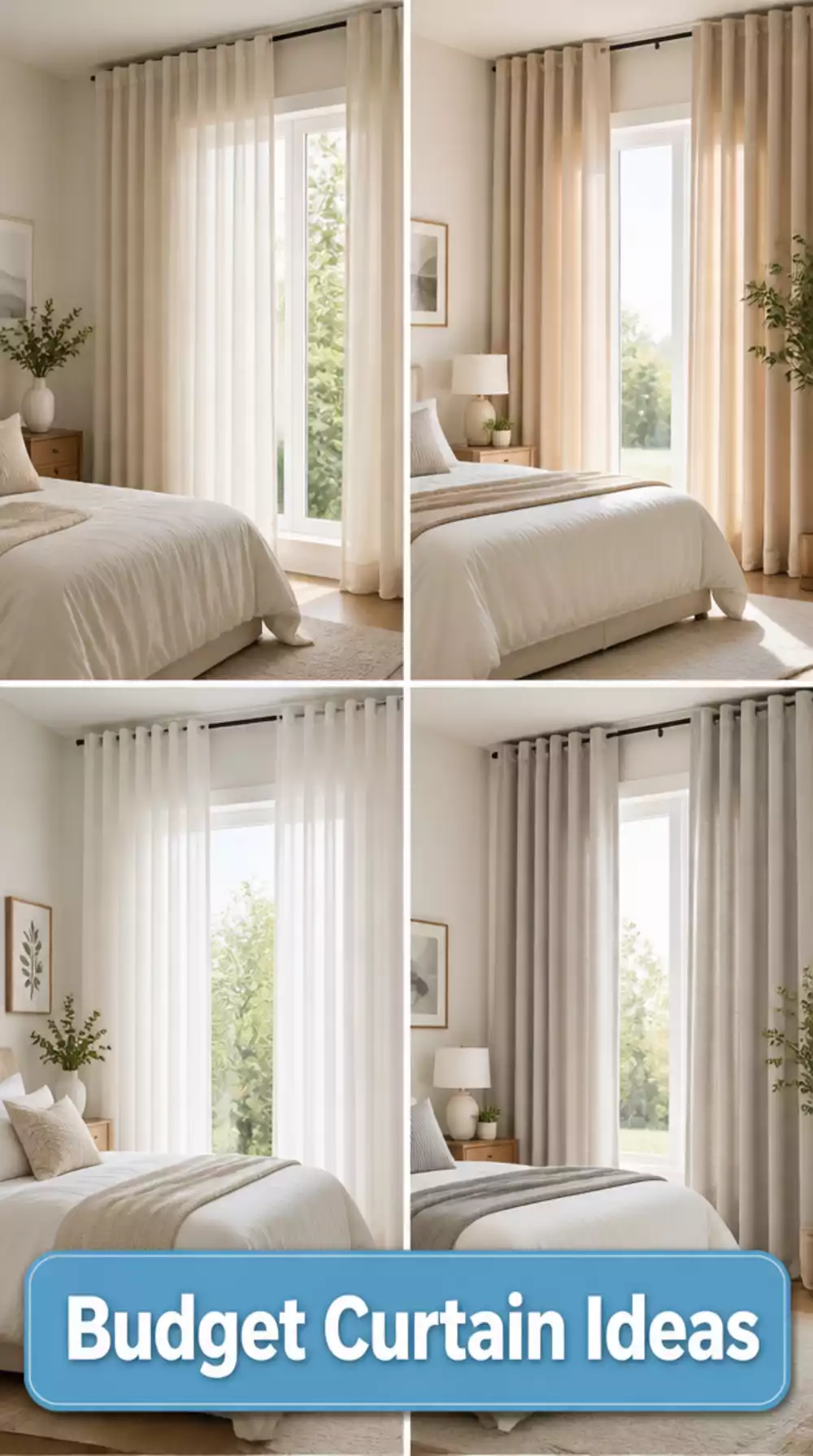 Bedroom Curtain Track That Hangs Floor-to-Ceiling to Make Ceilings Feel Higher