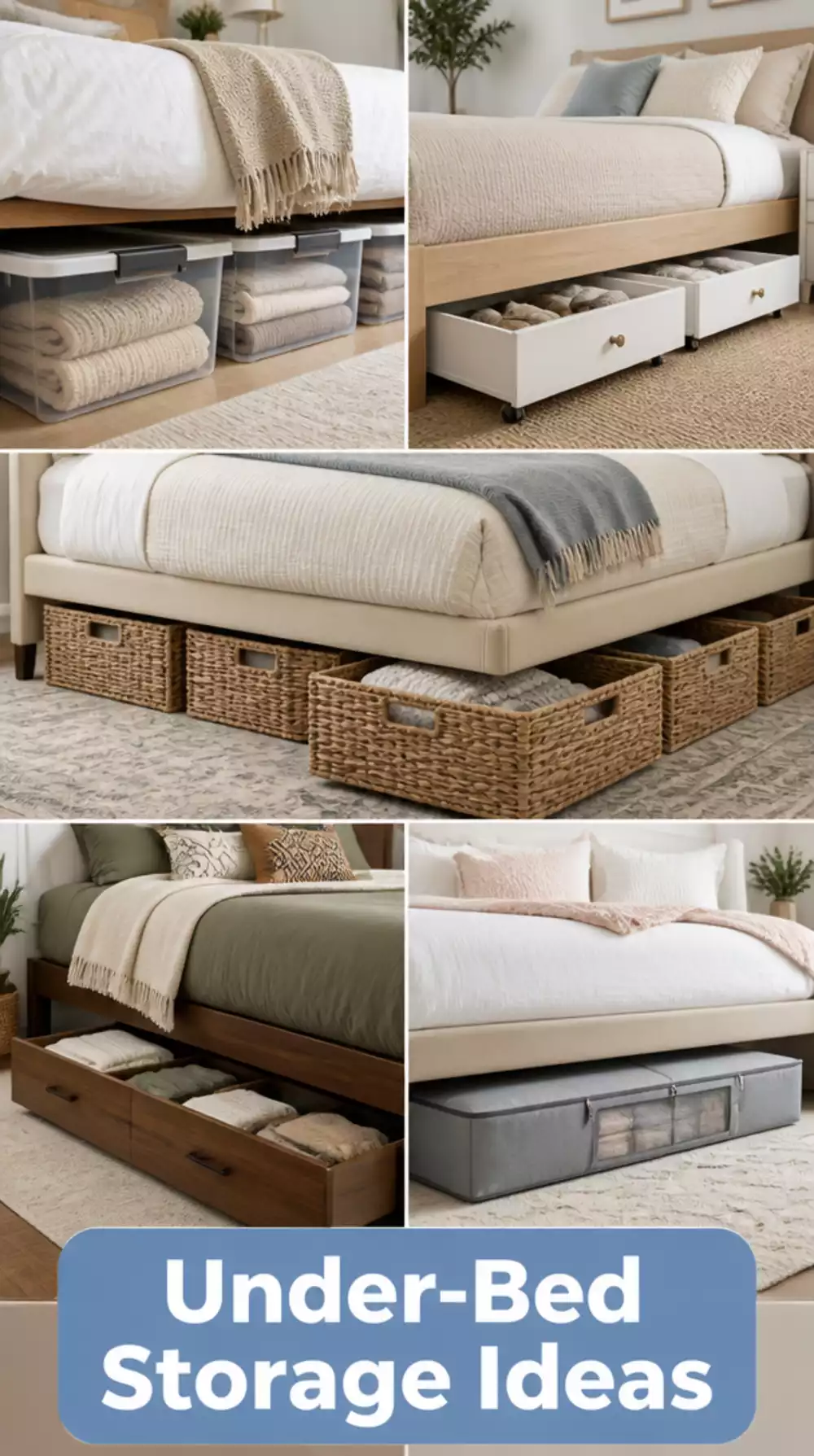 Bedroom Under-Bed Storage Drawers That Hide Clutter Out of Sight