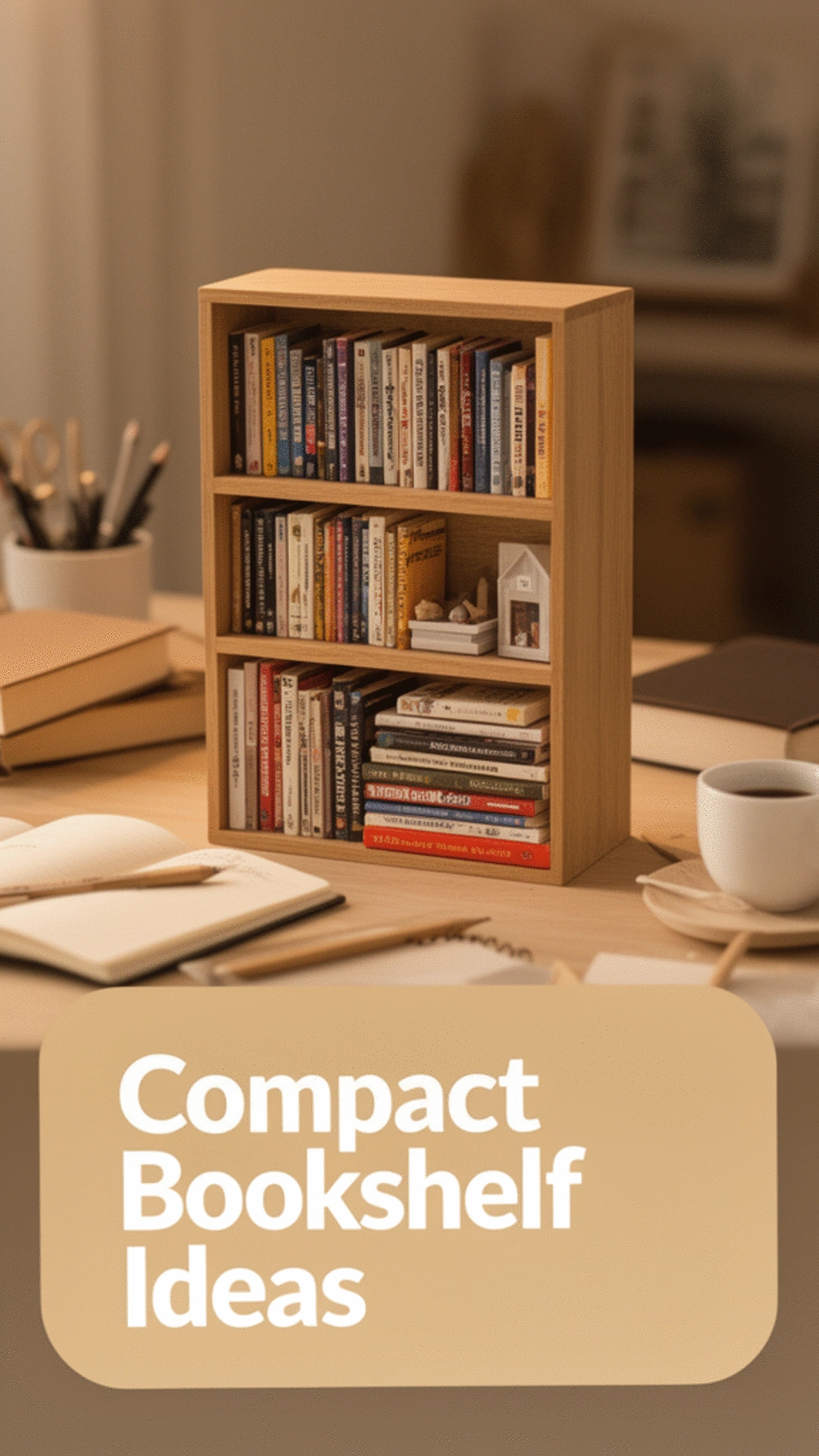 Dorm Room Small Bookshelf That Sits on a Desk Without Taking Over