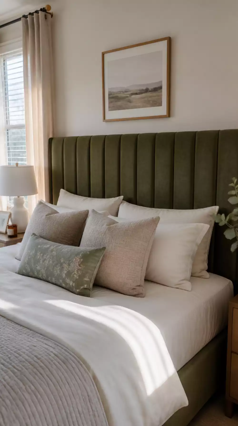 DIY Bedroom Fabric Headboard Made from a Piece of Foam and Upholstery Linen