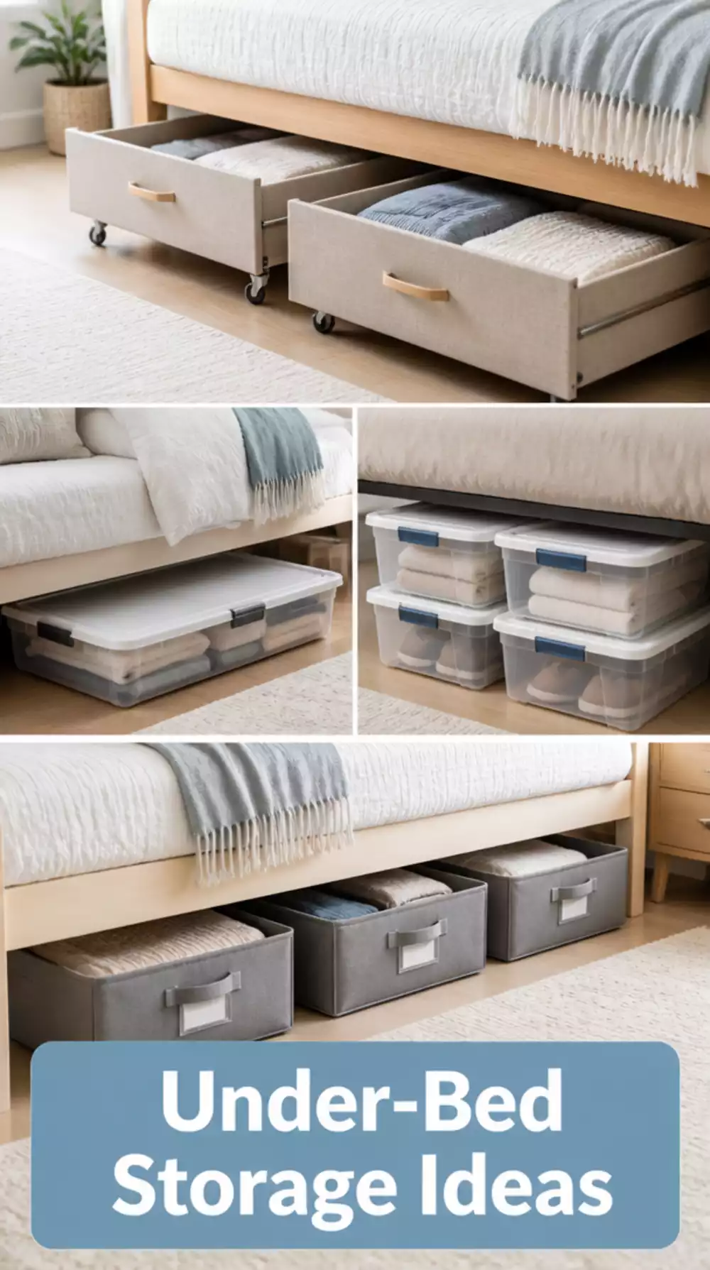 Bedroom Under-Bed Flat Storage Box That Keeps the Floor Clear