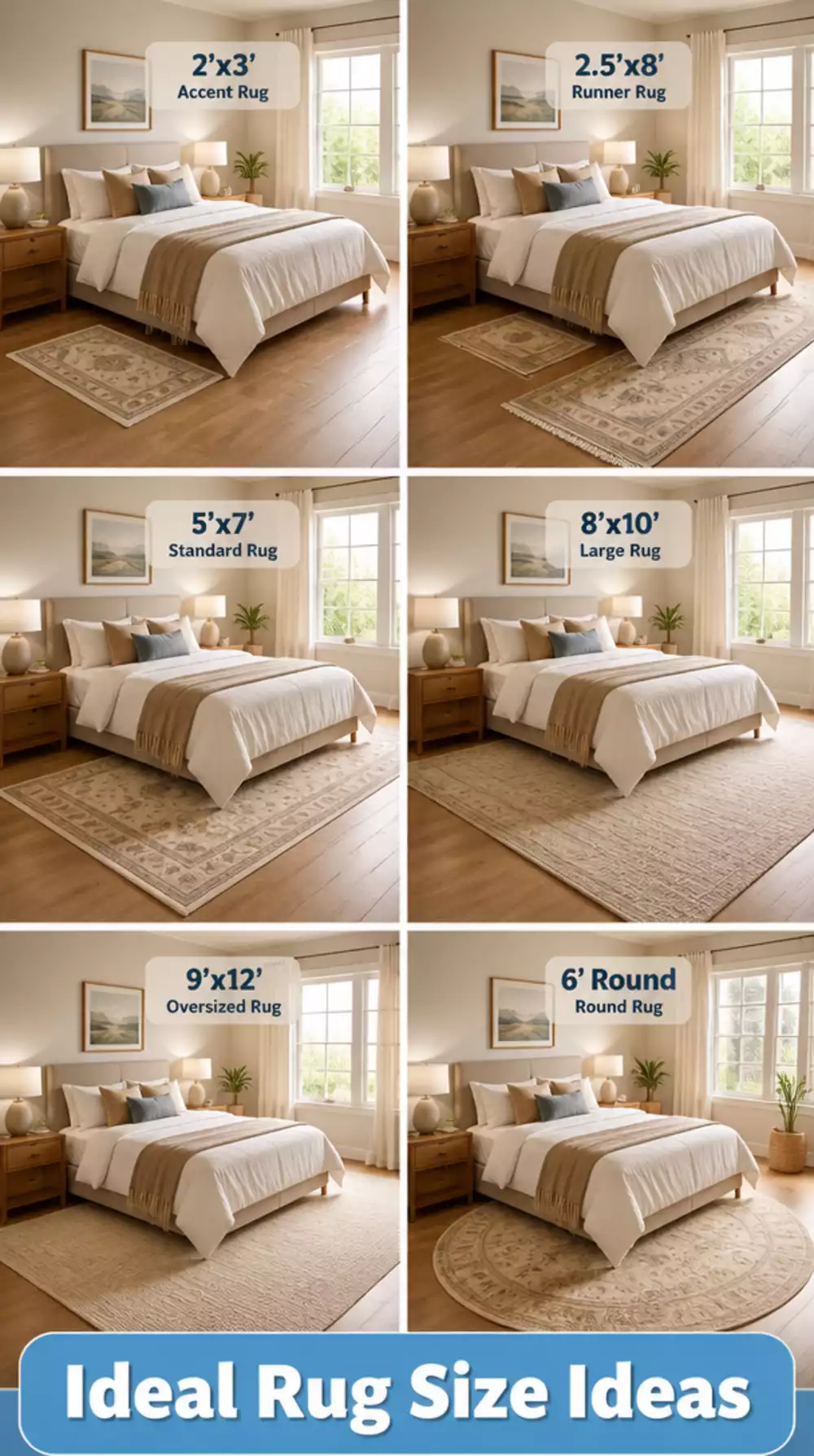 The Right Bedroom Rug Size That Makes a Room Look Bigger Not Smaller