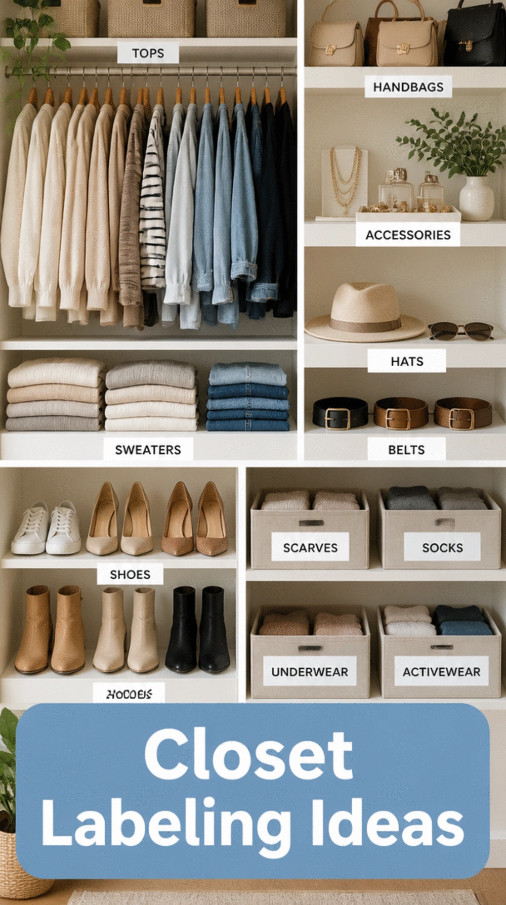 Bedroom Closet Label Holder Set That Makes Every Section Easy to Navigate