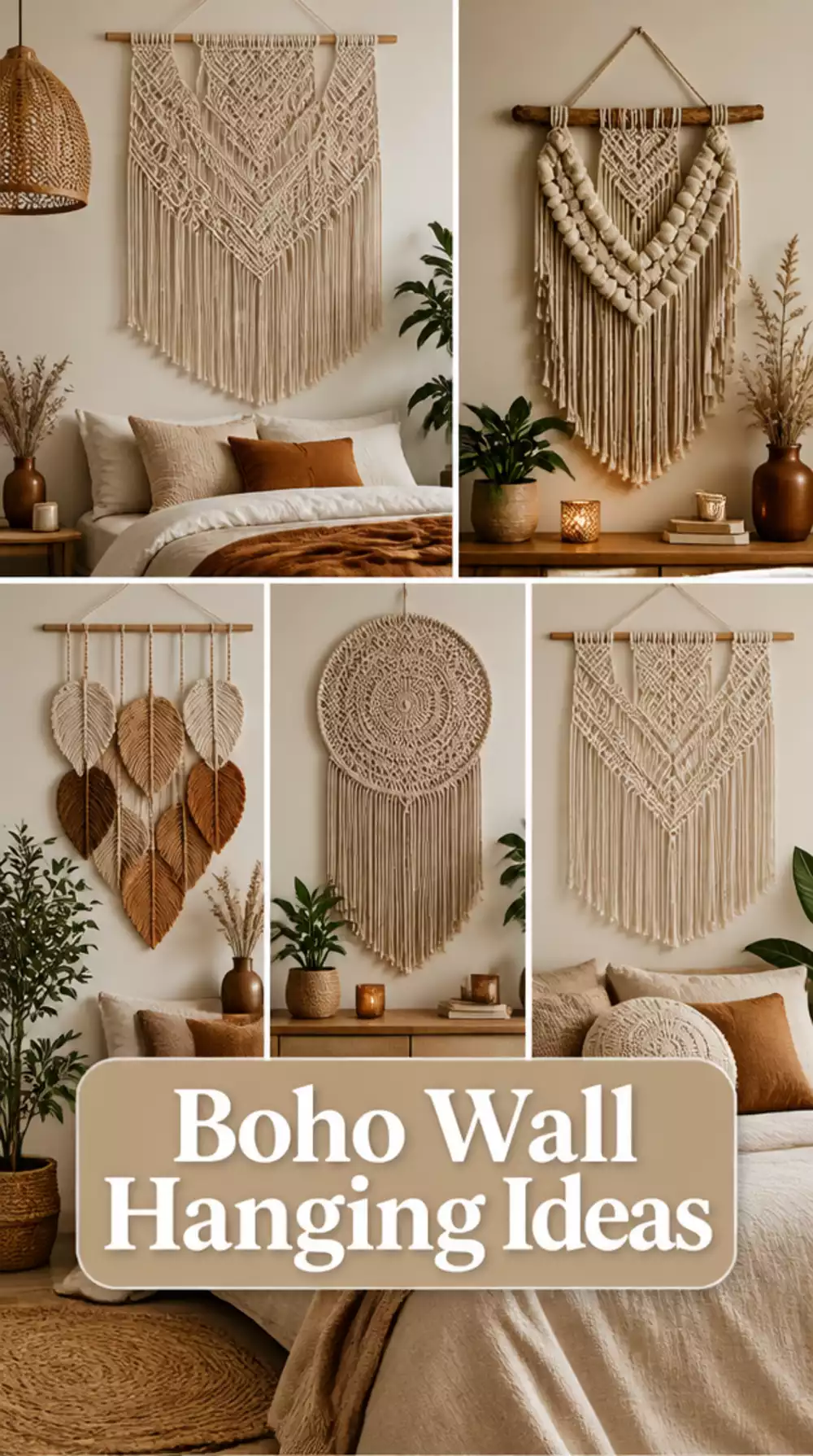 Boho Bedroom Macramé Wall Hanging That Fills a Large Empty Wall