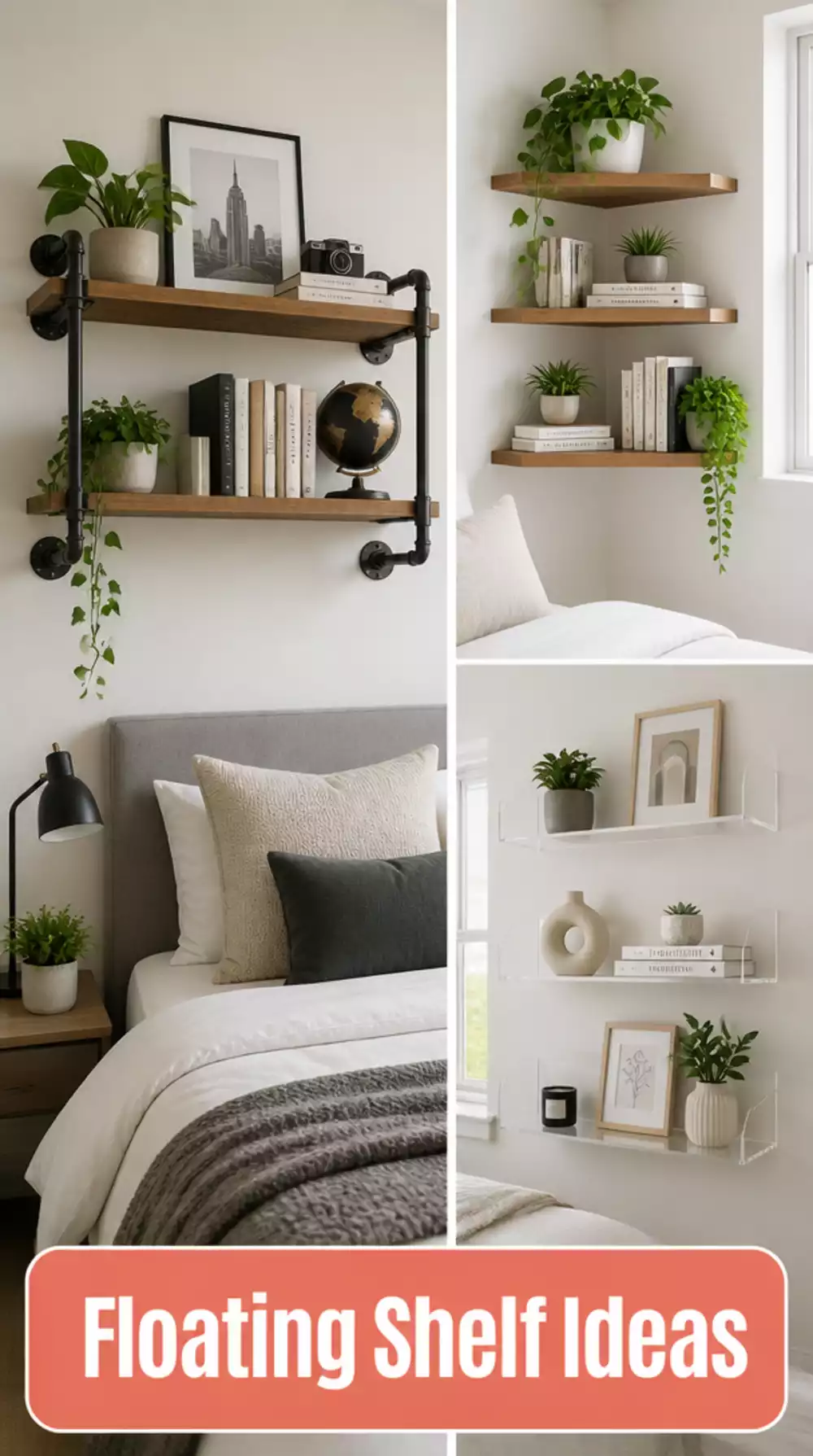 Bedroom Wall-Mounted Floating Shelf That Frees Up Every Surface