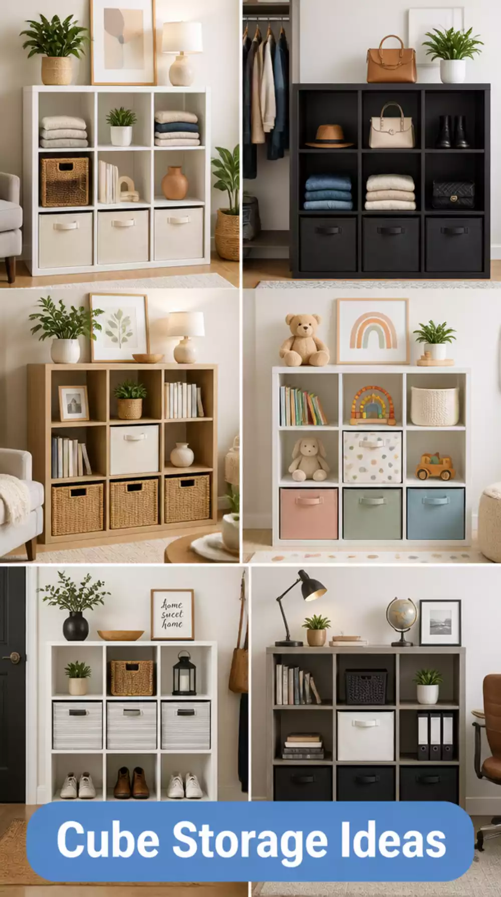 Bedroom Stackable Cube Storage Unit That Works as a Wardrobe and Dresser