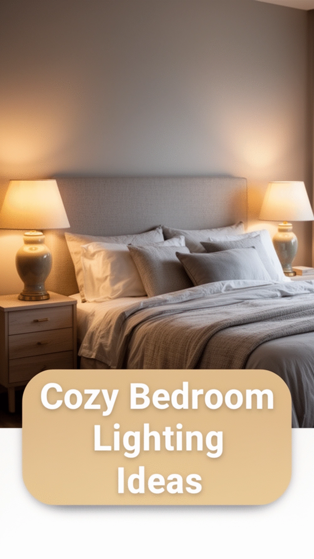 Bedroom Matching Table Lamp Set in Warm Ceramic for Both Nightstands