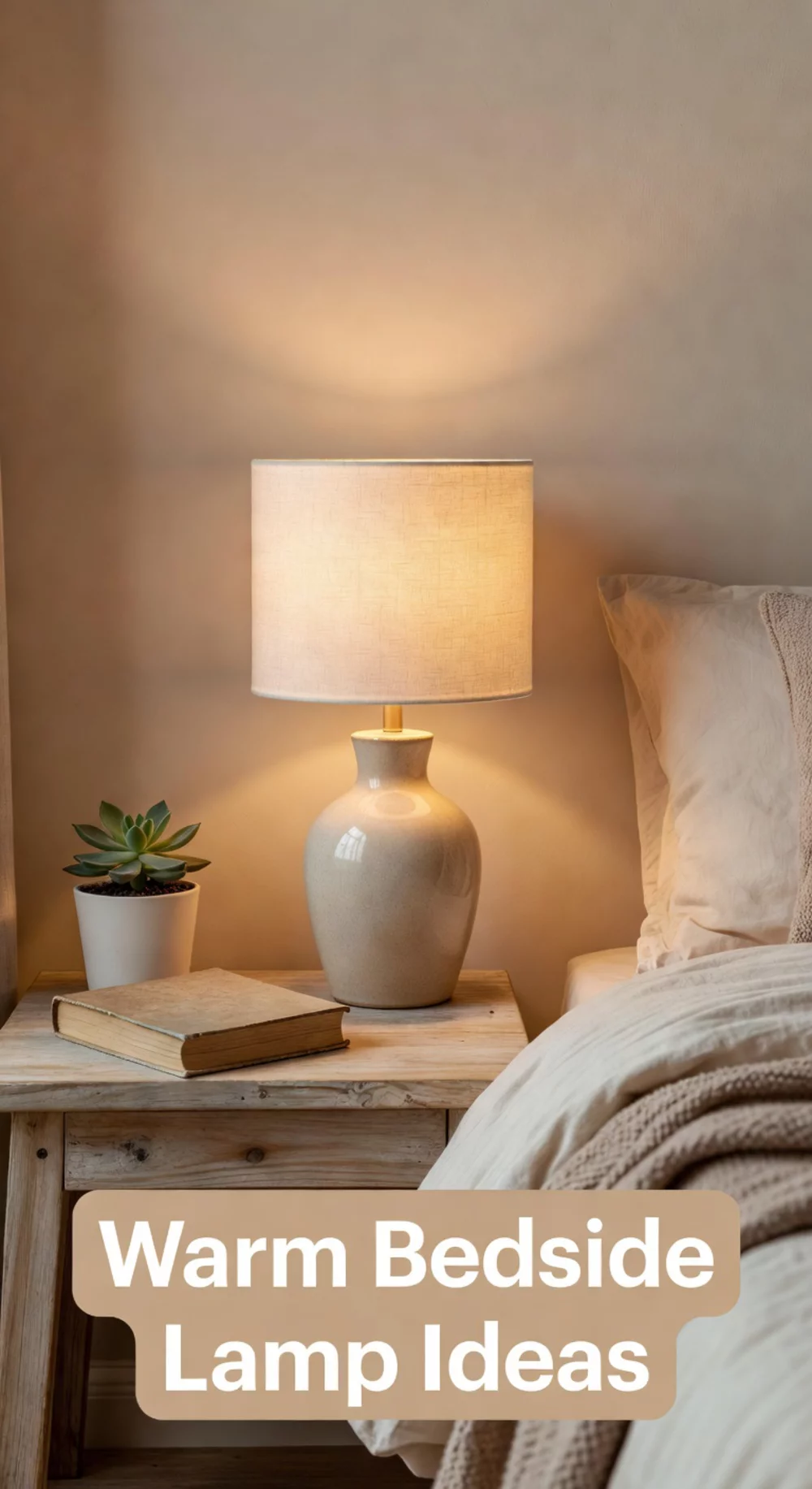 Warm Bedside Table Lamp That Creates a Calm Nighttime Atmosphere