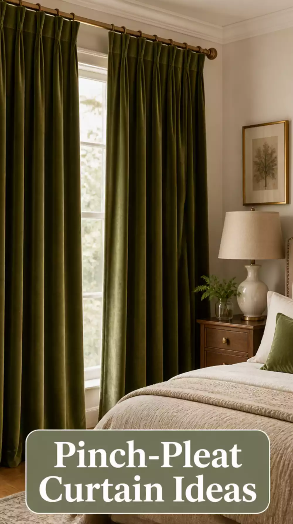Bedroom Pinch-Pleat Blackout Curtain That Hangs in Elegant Even Folds
