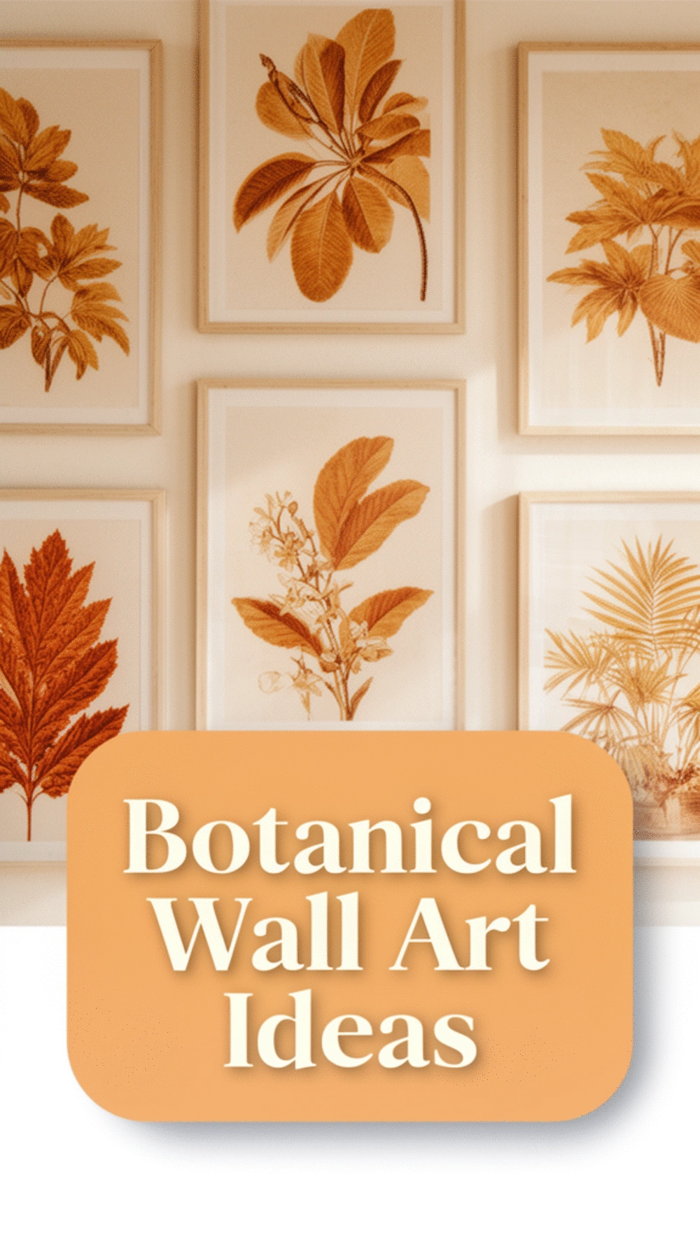 Bedroom Dried Botanical Wall Print in Warm Ochre and Rust Tones